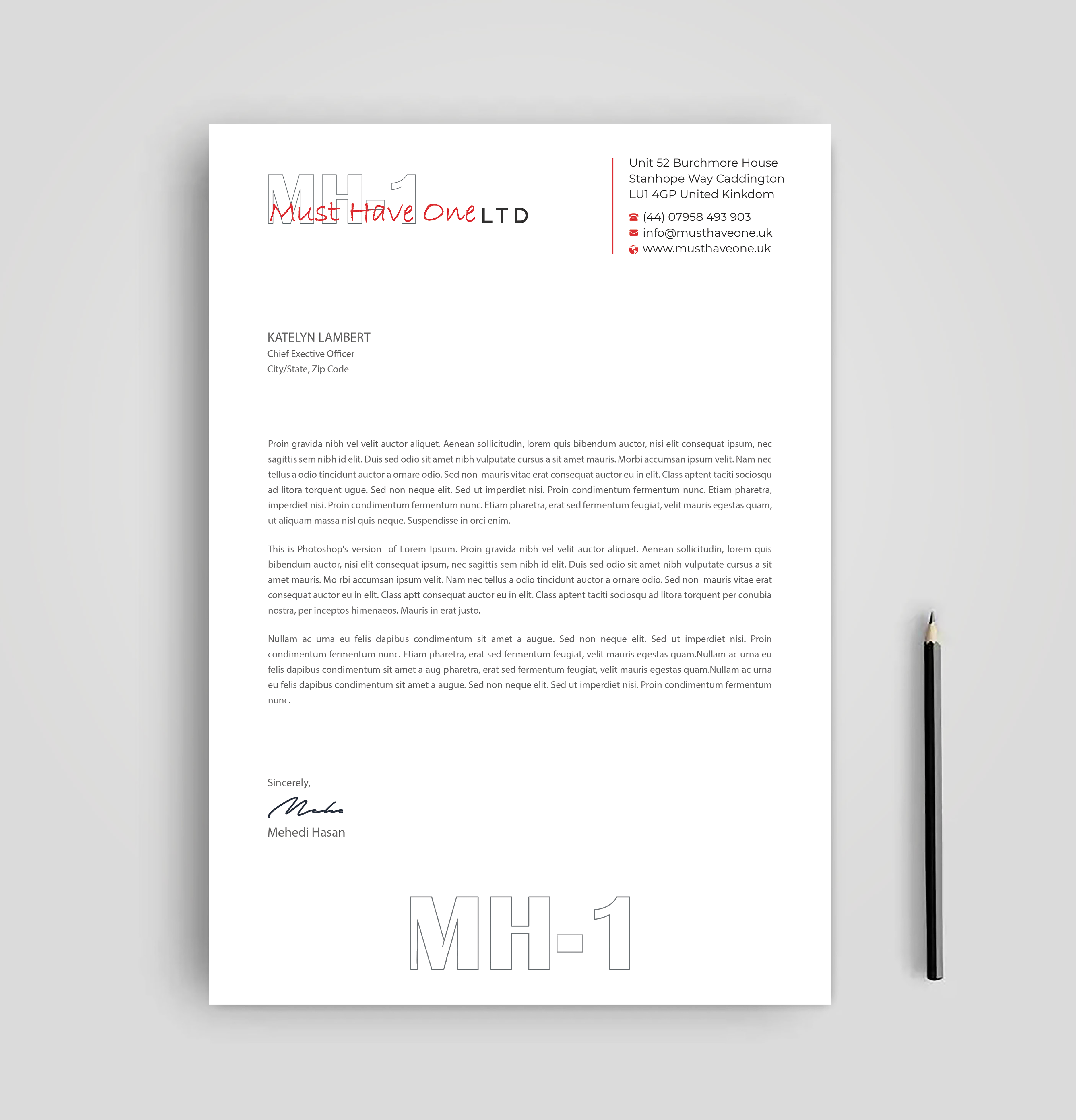 Stationery Design by Expert Bappy for Must Have One Ltd | Design #35187294