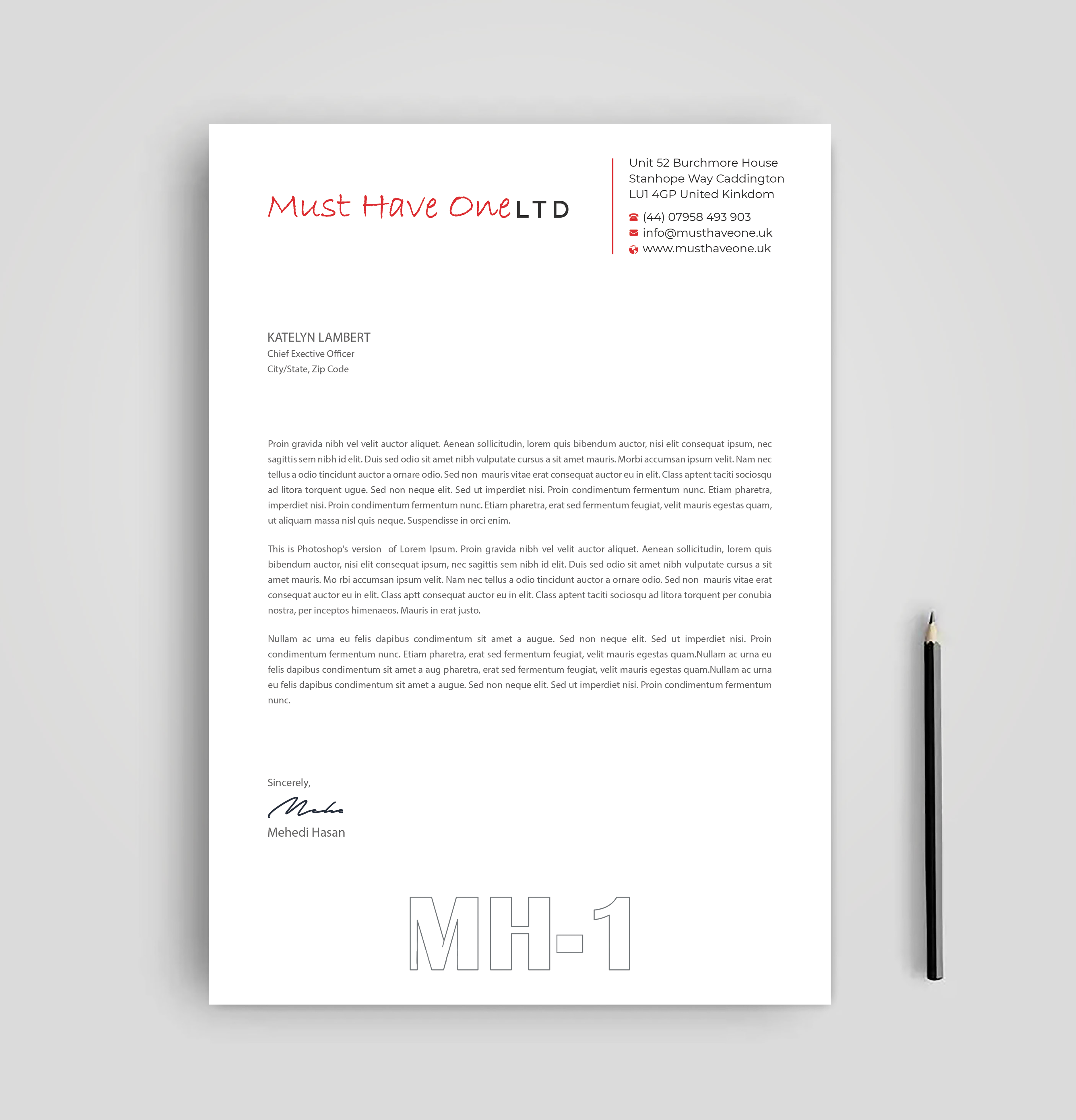 Stationery Design by Expert Bappy for Must Have One Ltd | Design #35187367