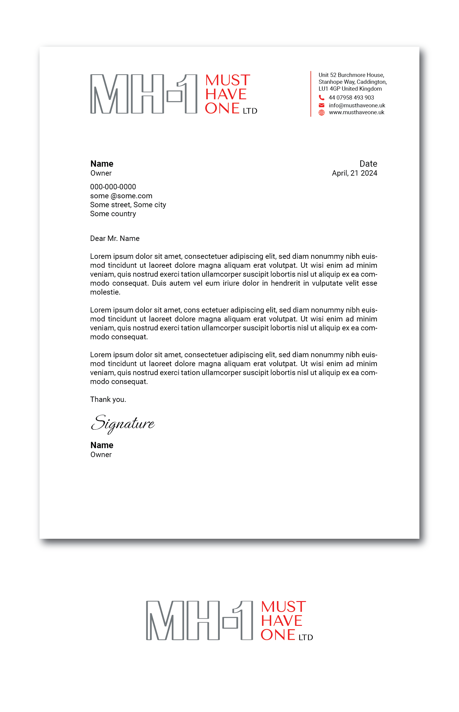 Stationery Design by sumdes for Must Have One Ltd | Design: #35188504