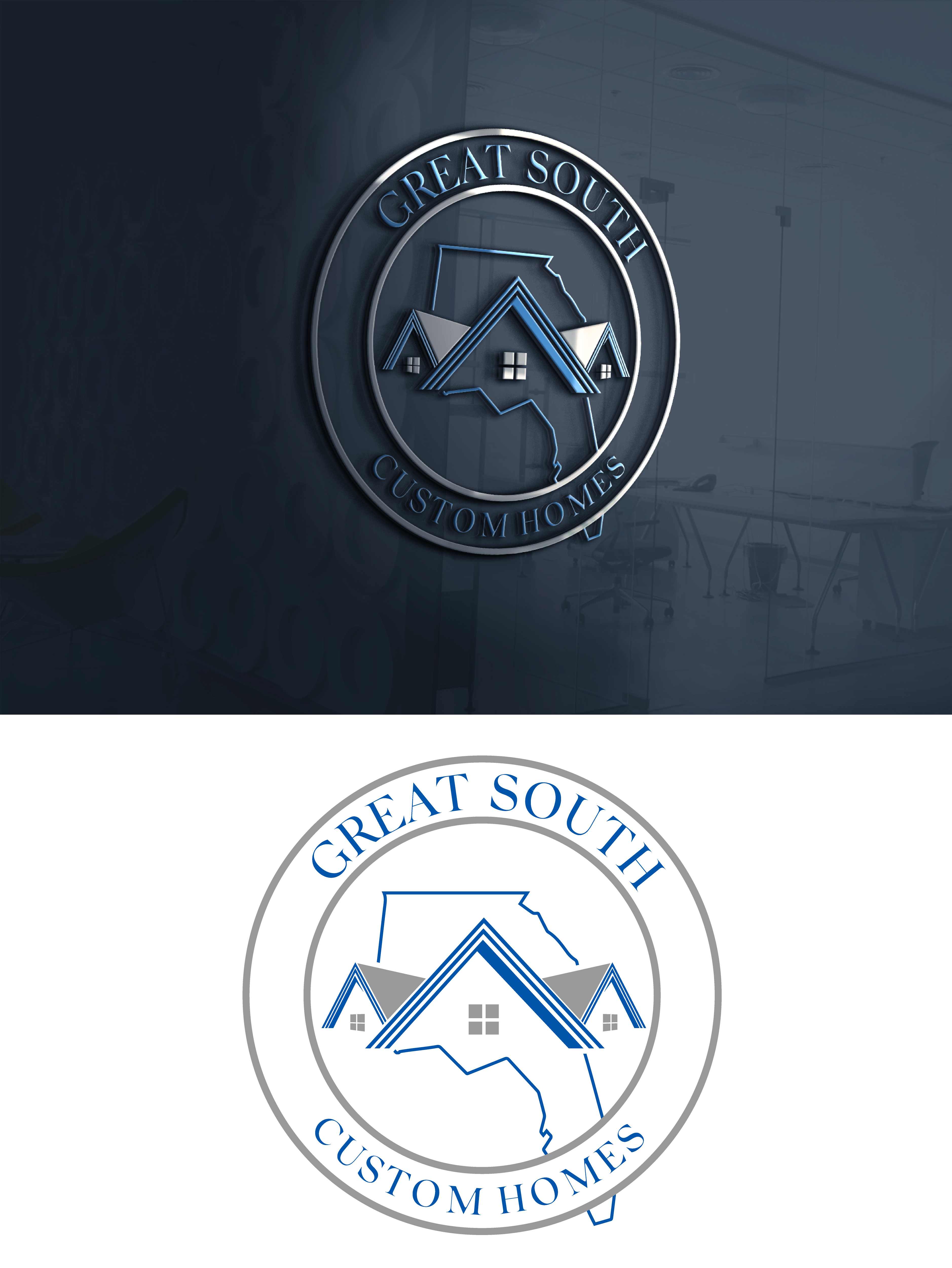 Logo Design by AKTech for Great South Custom Homes | Design #35163854