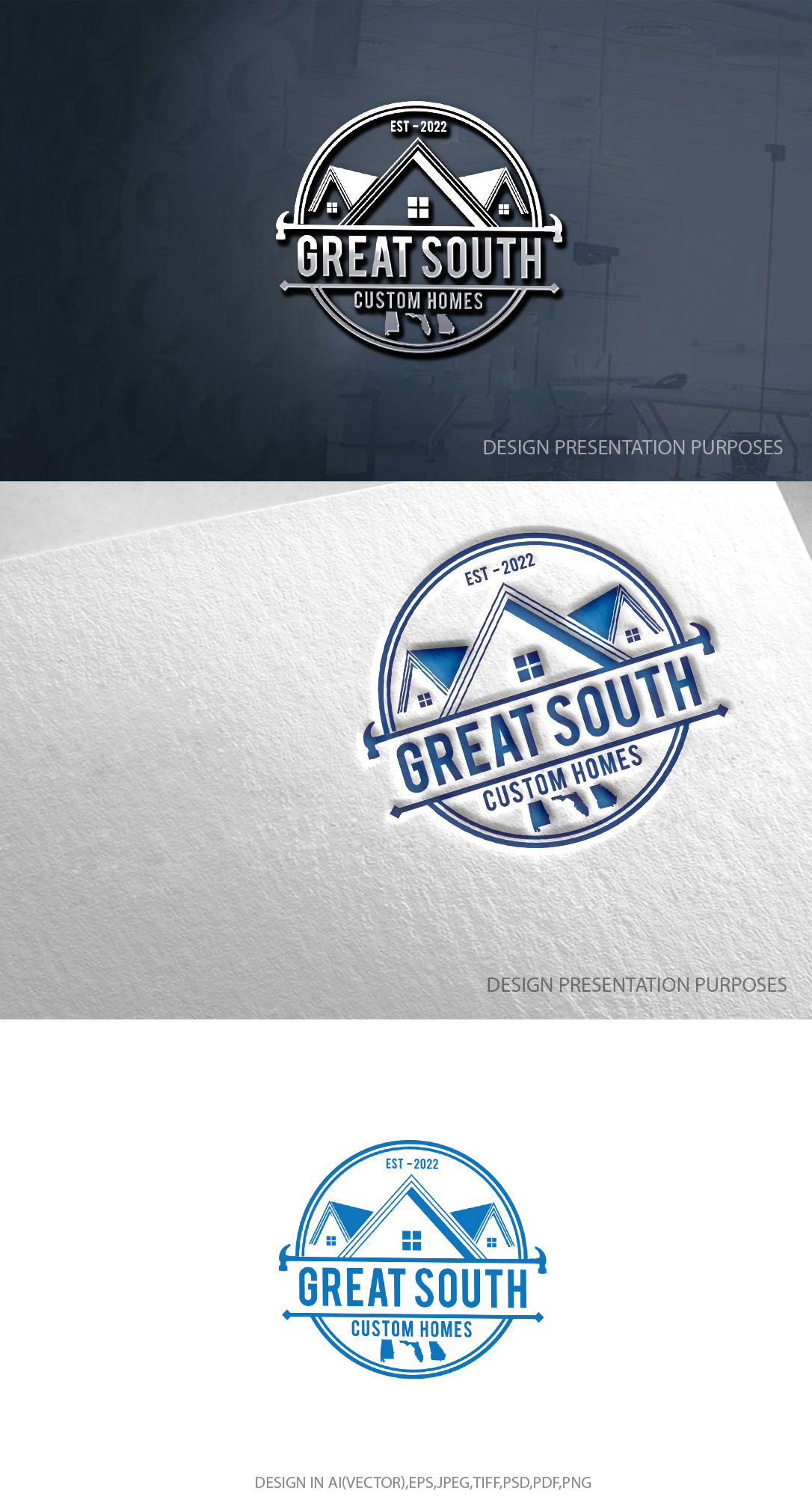 Logo Design by zebronicgraphic for Great South Custom Homes | Design #35161966