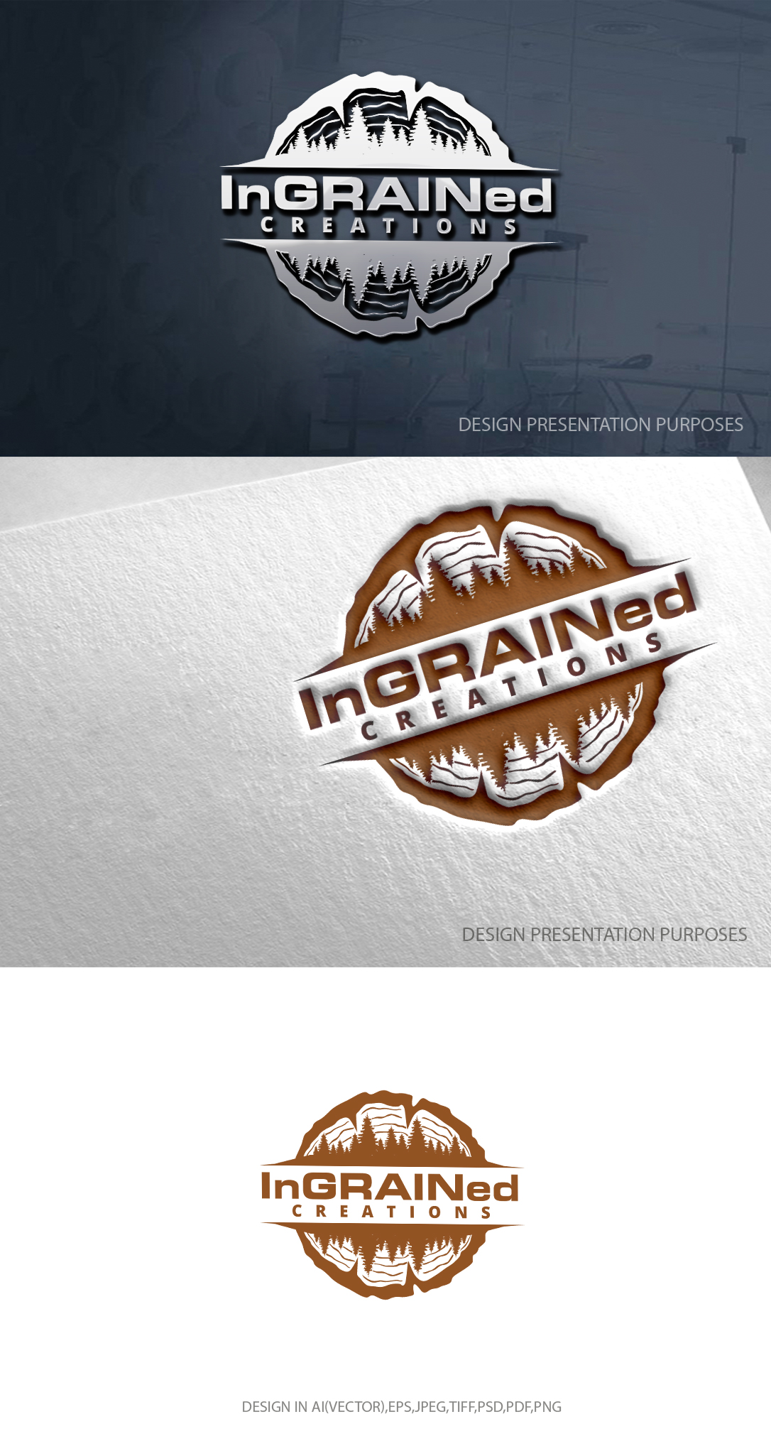 Diseño de Logo por zebronicgraphic para InGRAINed Creations, LLC. | Diseño #35179962