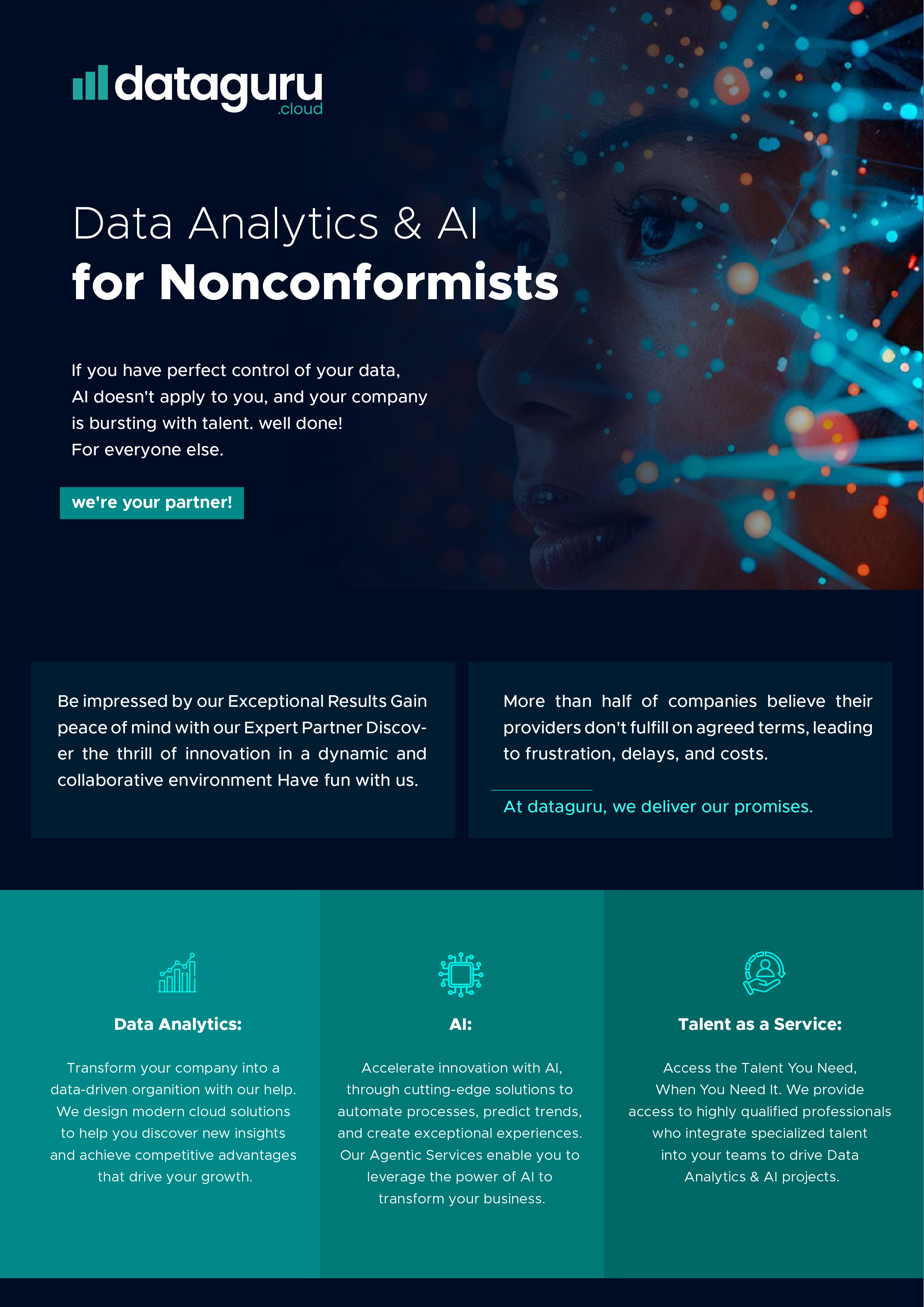 Flyer Design by ZD STUDIO for DATAGURU TECHNOLOGIES, SL | Design #35208632