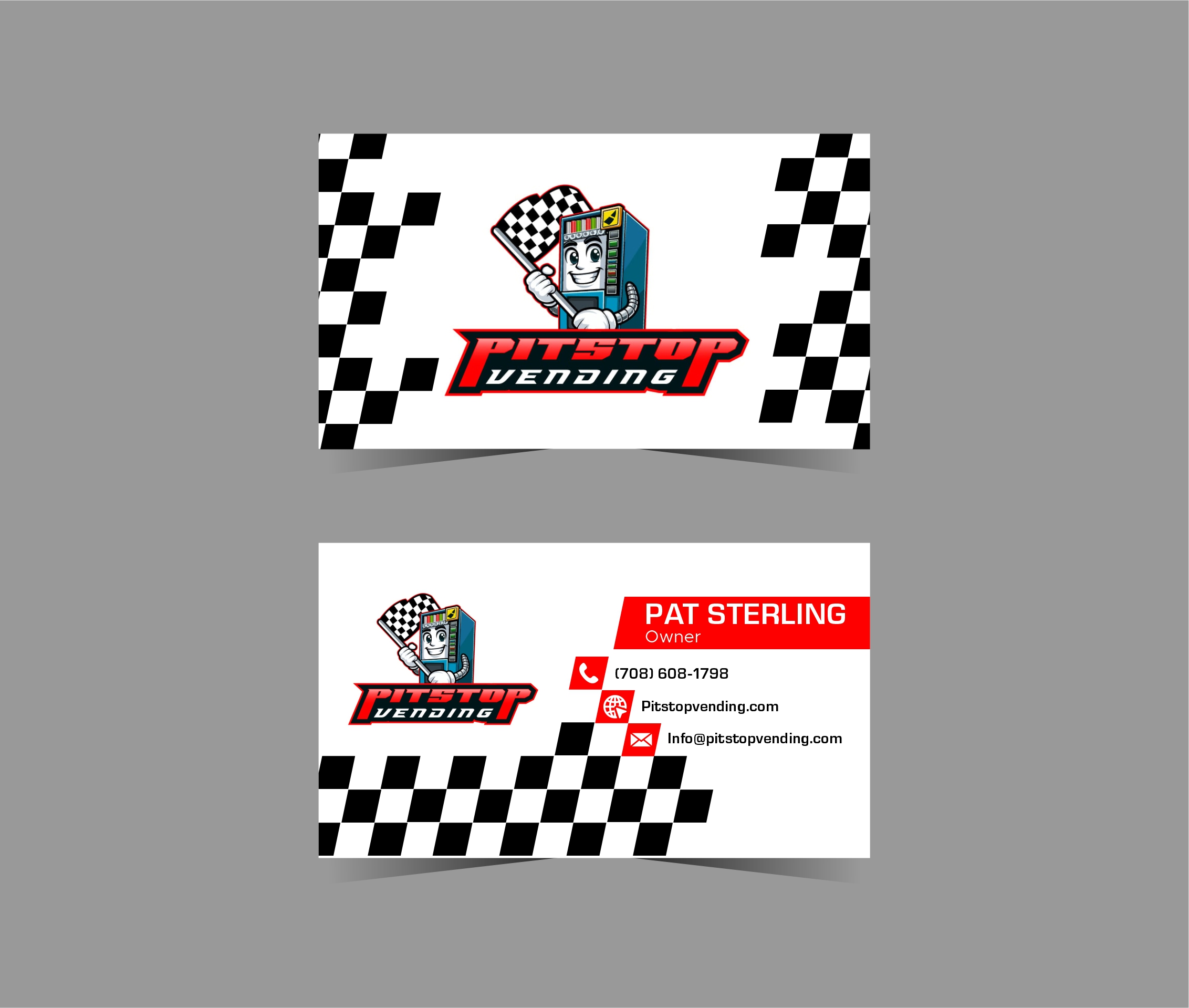 Visitenkarten-Design von Thati Designs für Pitstop Vending LLC  | Design #35197390