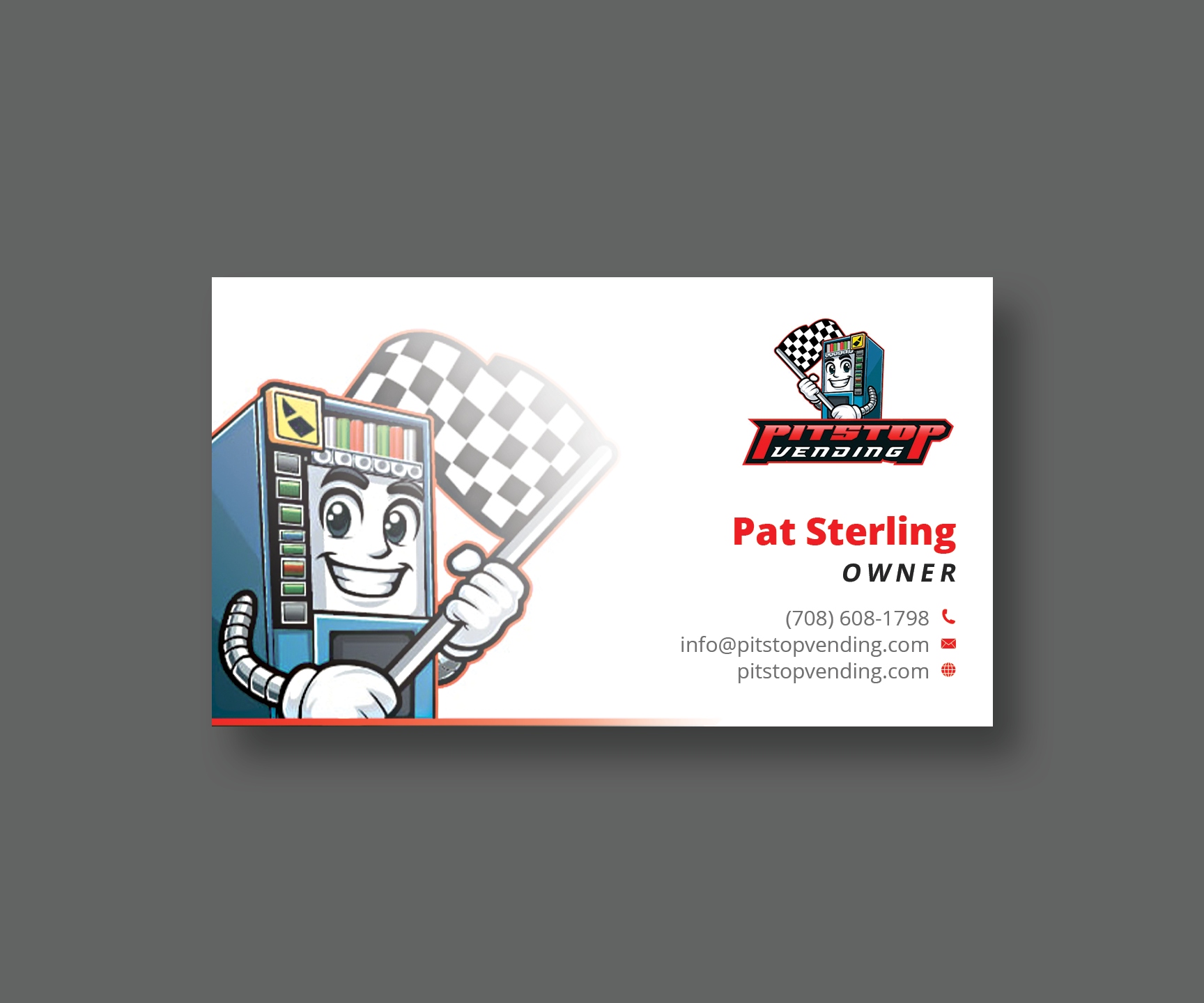 Business Card Design by Andrés Sebastián for Pitstop Vending LLC  | Design #35213112