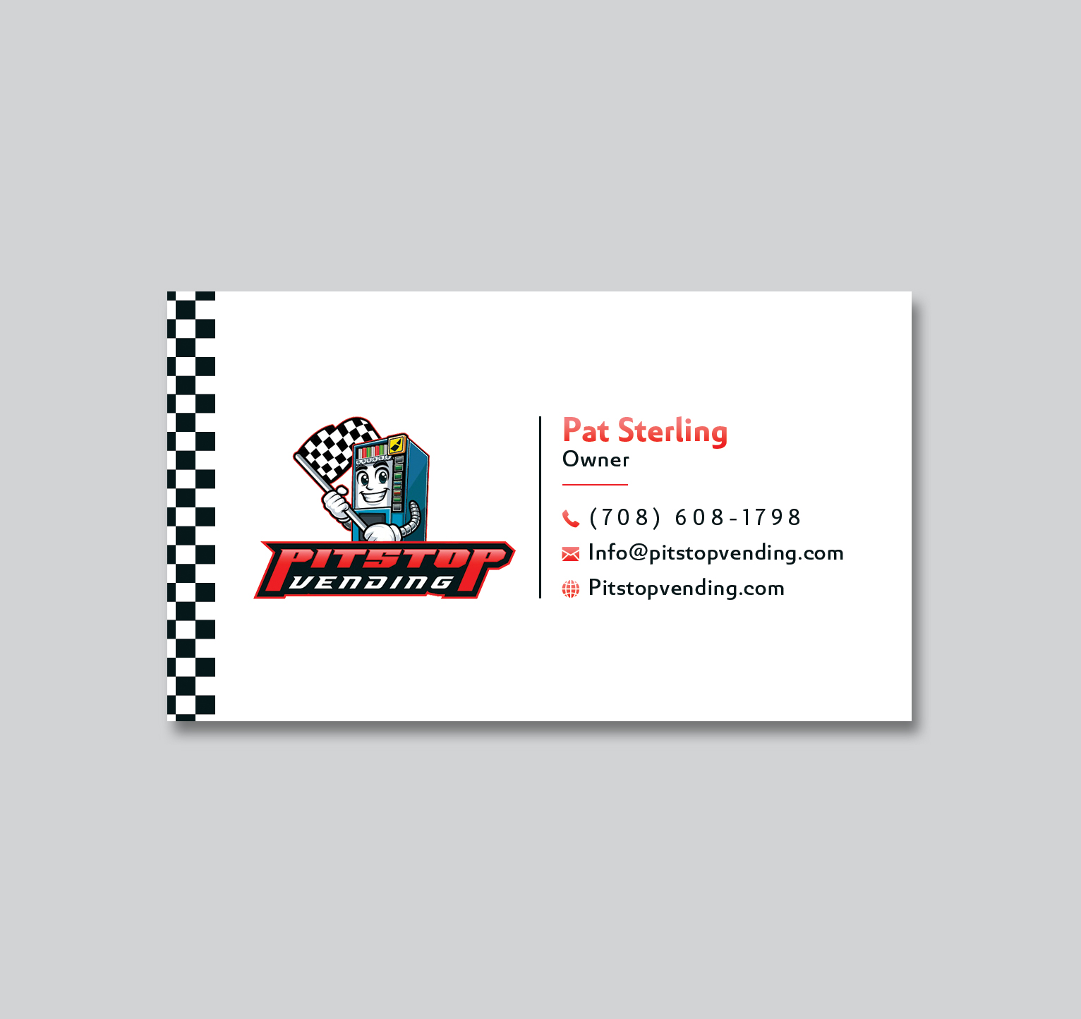 Business Card Design by Creative Moon Design for Pitstop Vending LLC  | Design #35195689