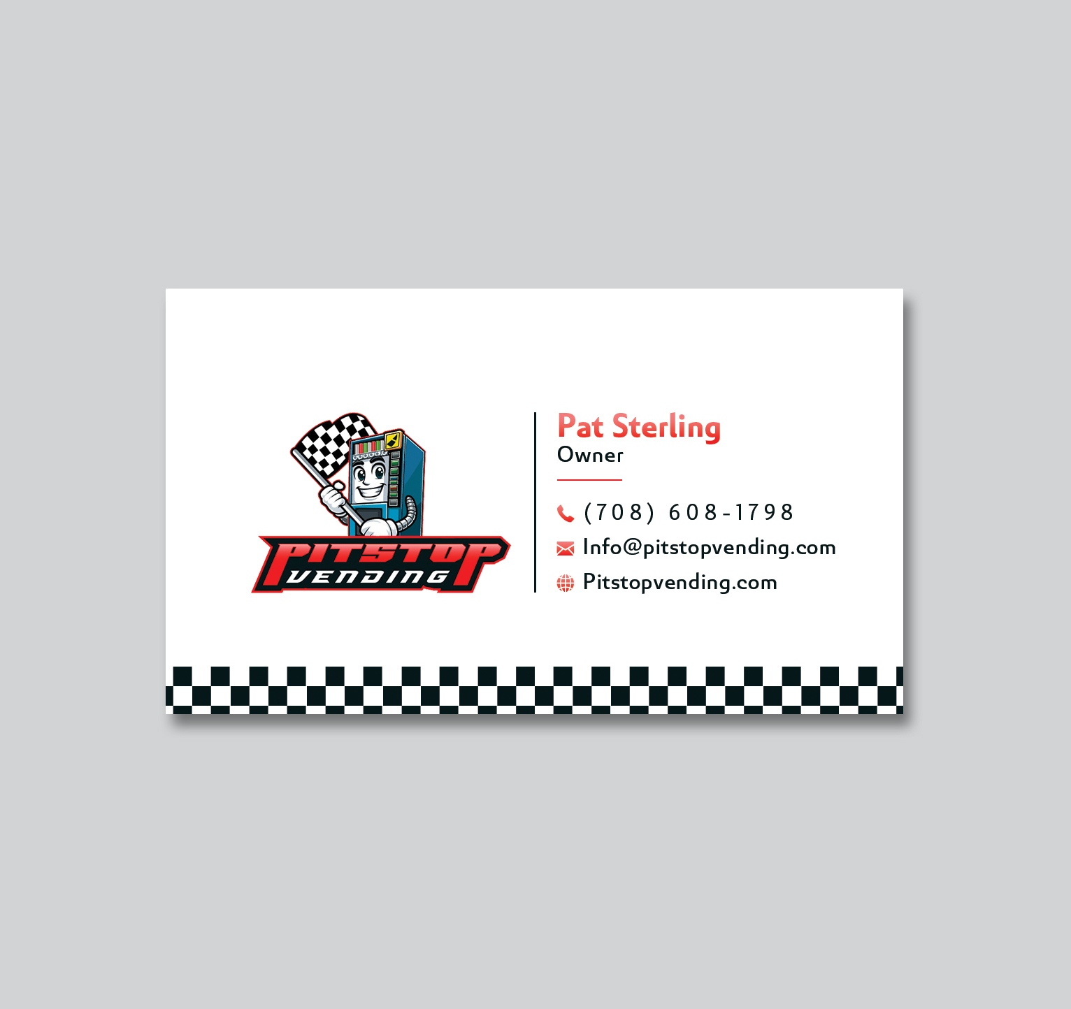Business Card Design by Creative Moon Design for Pitstop Vending LLC  | Design #35195701
