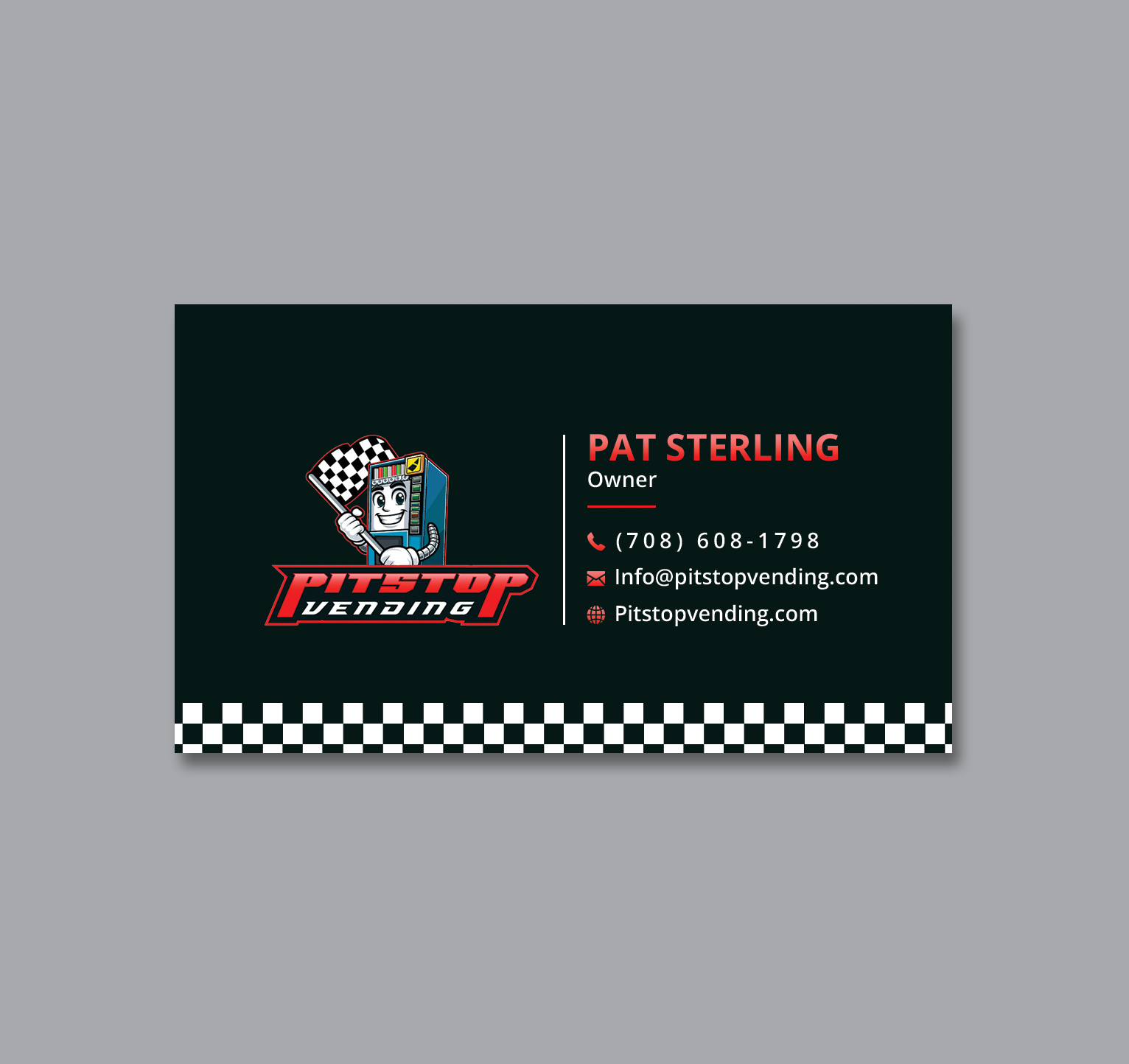 Business Card Design by Creative Moon Design for Pitstop Vending LLC  | Design #35195710