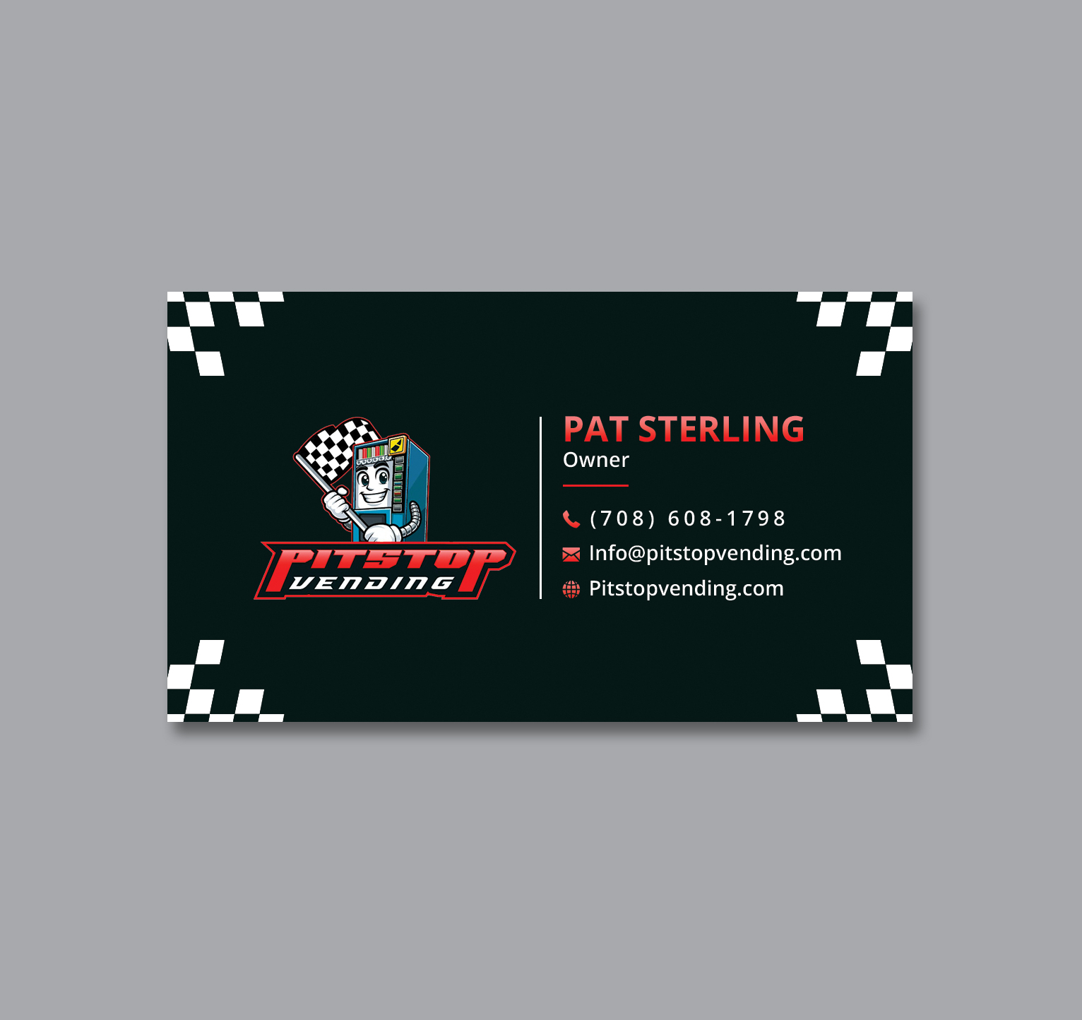 Business Card Design by Creative Moon Design for Pitstop Vending LLC  | Design #35195726
