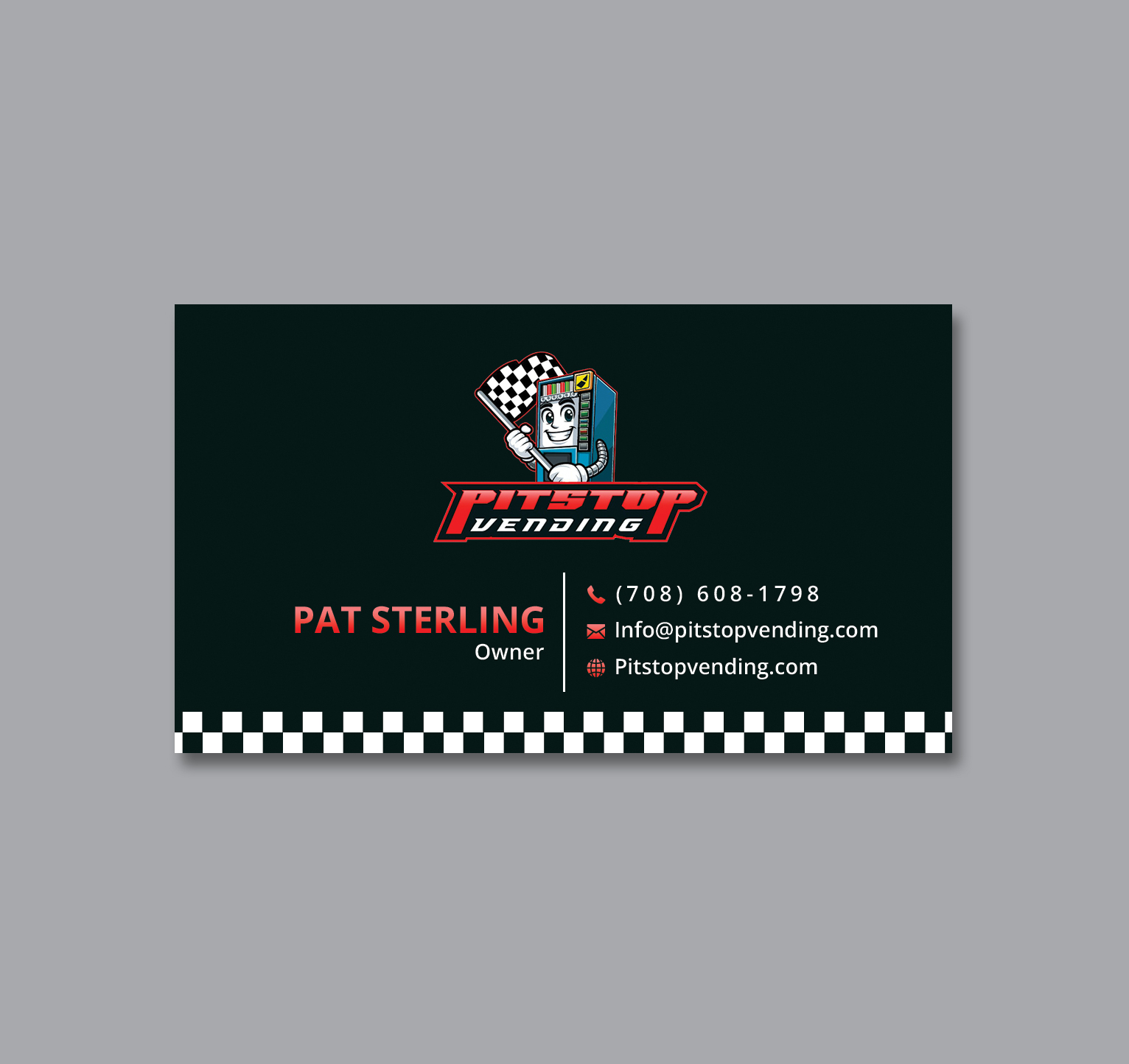 Business Card Design by Creative Moon Design for Pitstop Vending LLC  | Design #35195759