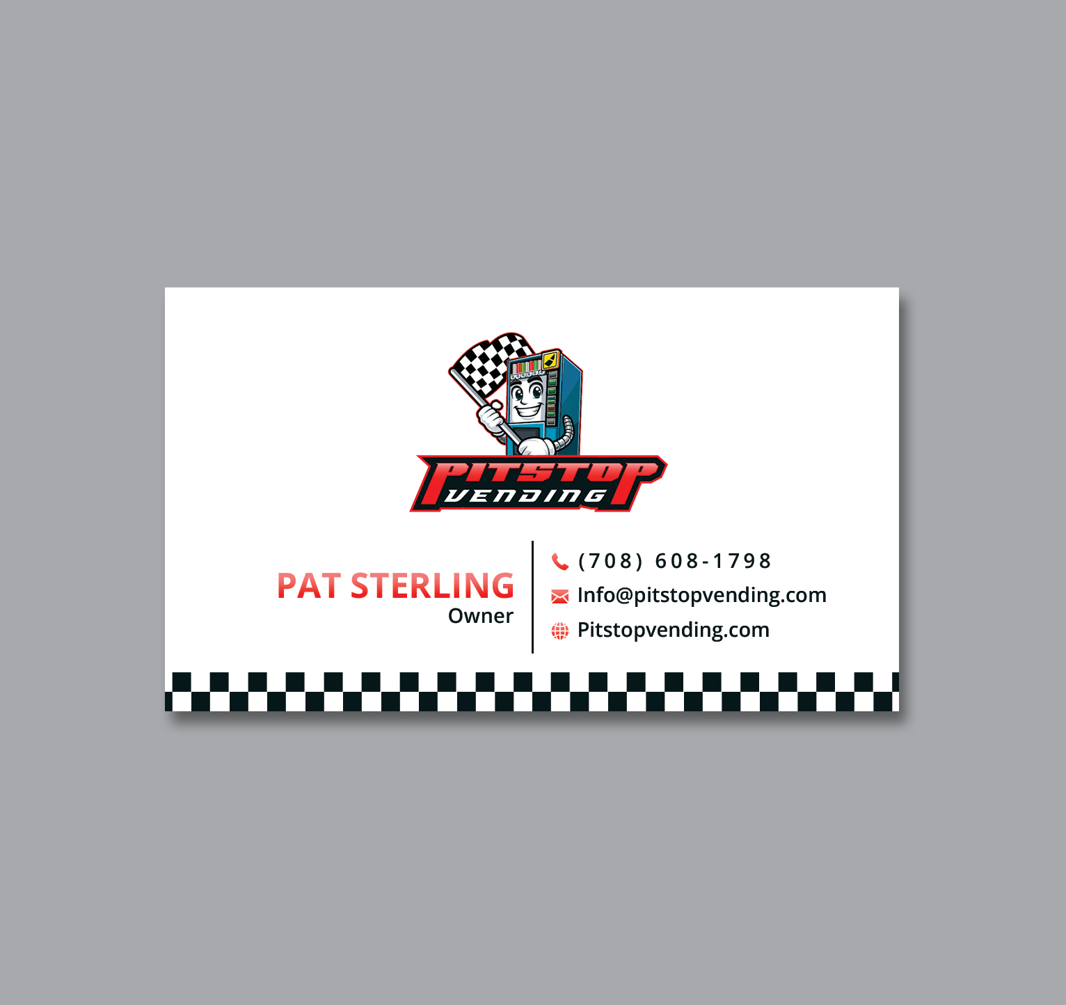 Business Card Design by Creative Moon Design for Pitstop Vending LLC  | Design #35195760
