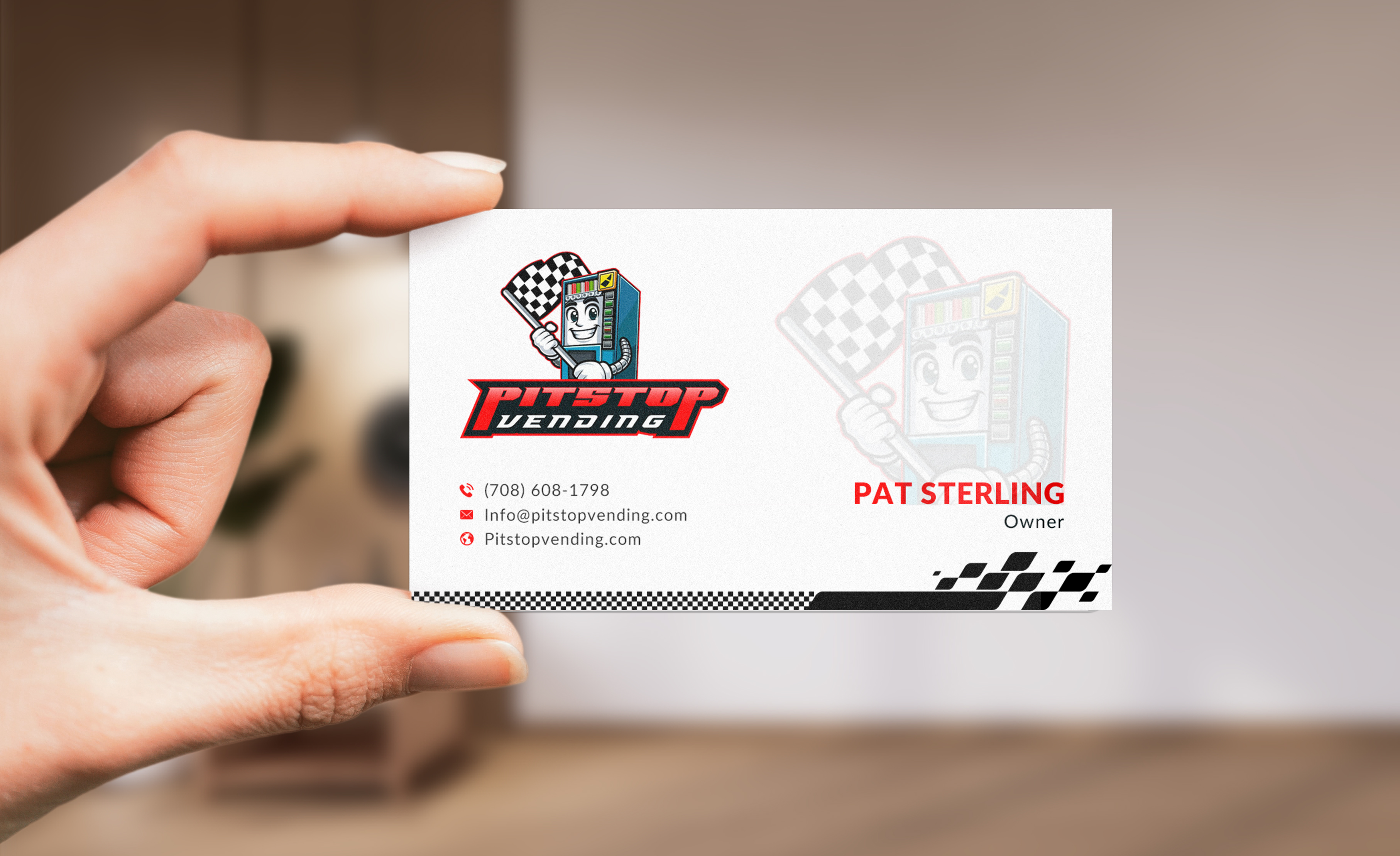 Business Card Design by Sun Moon Graphic Designer for Pitstop Vending LLC  | Design #35198181
