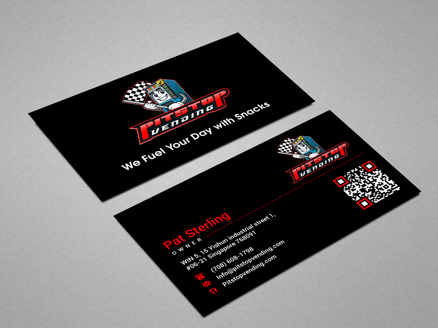 Business Card Design by Rajib Bhattacharya for Pitstop Vending LLC  | Design #35197407