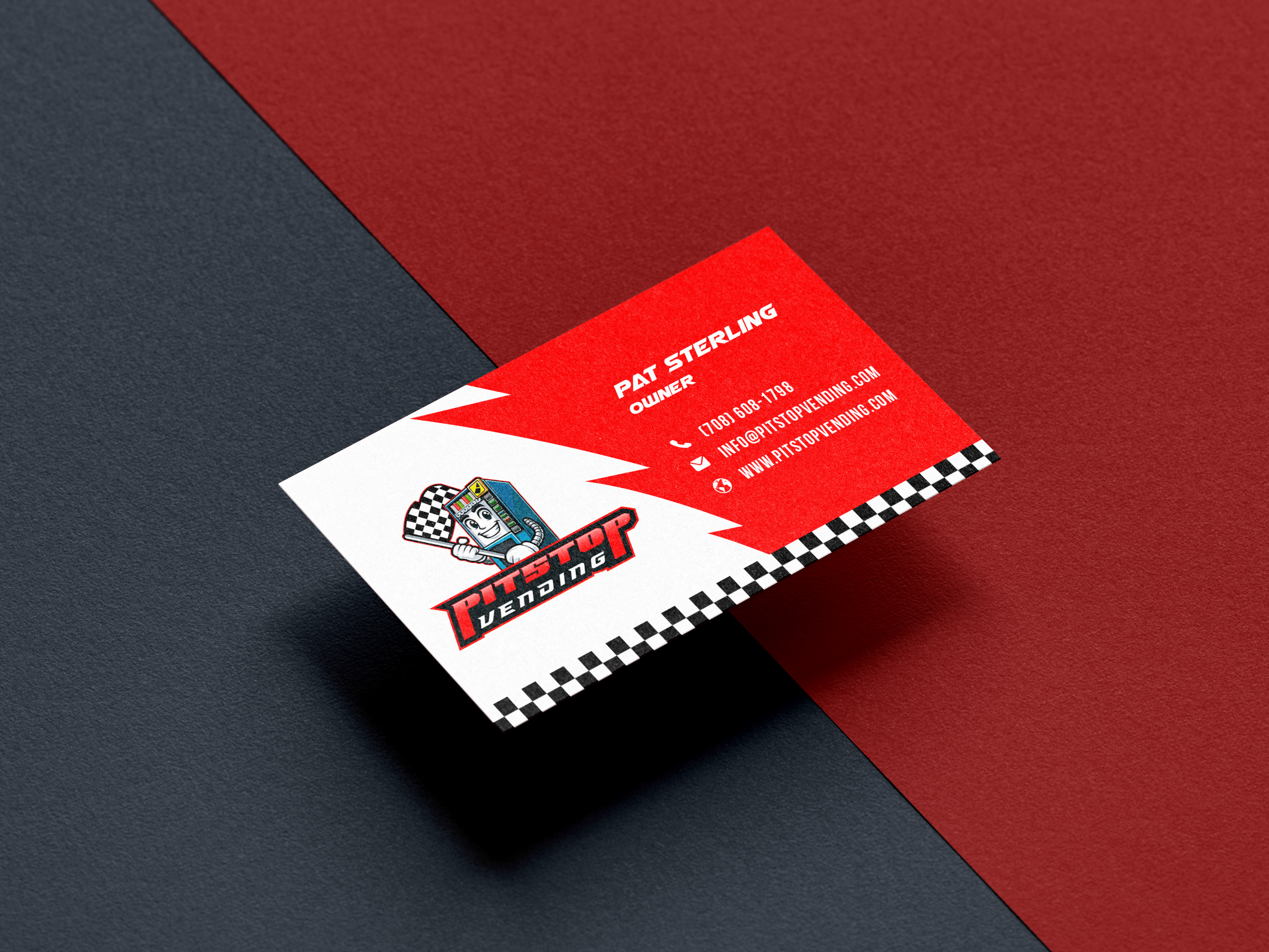 Visitenkarten-Design von Owaisias für Pitstop Vending LLC  | Design #35212093