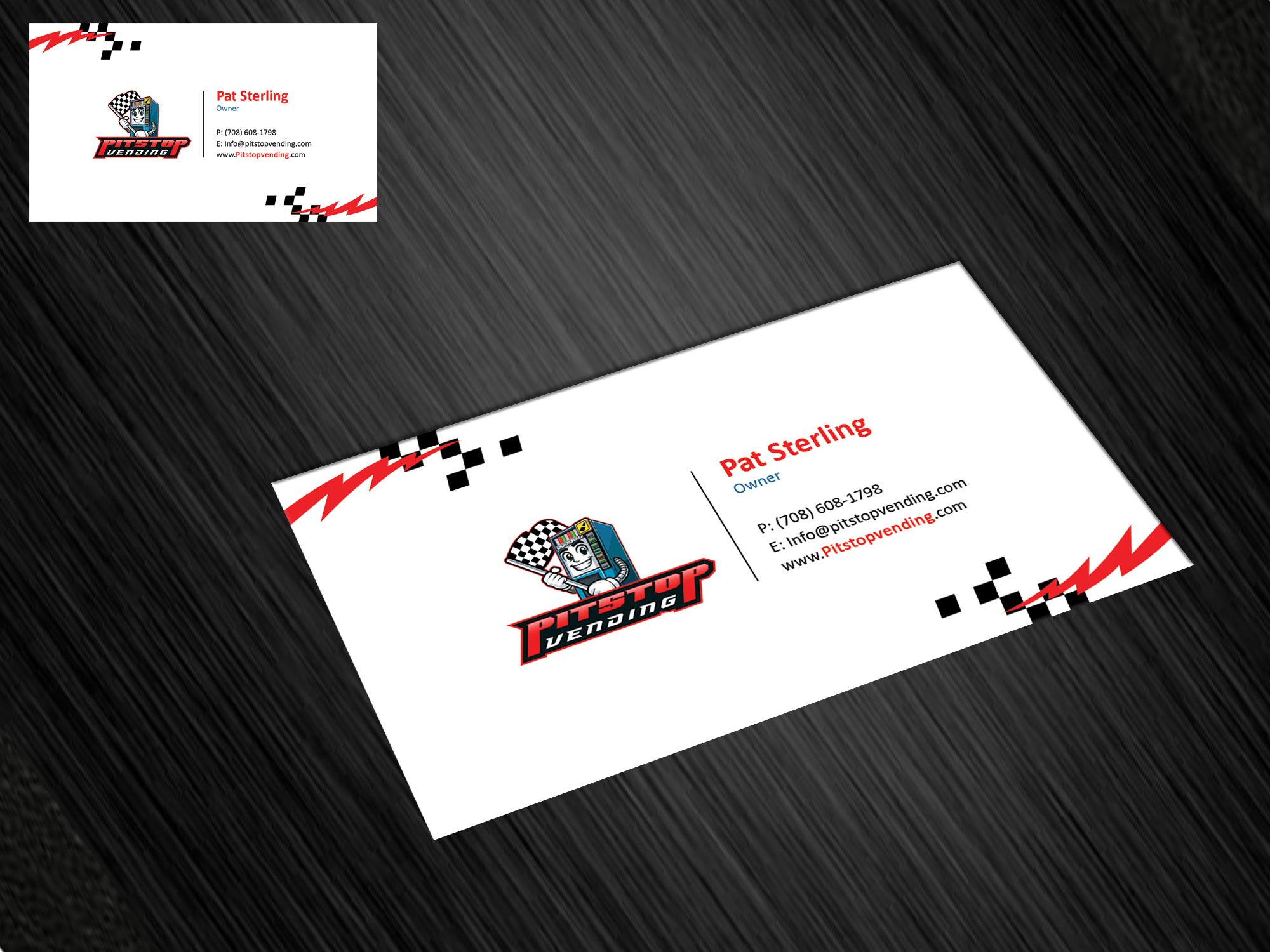 Visitenkarten-Design von Bonna 3 für Pitstop Vending LLC  | Design #35198870