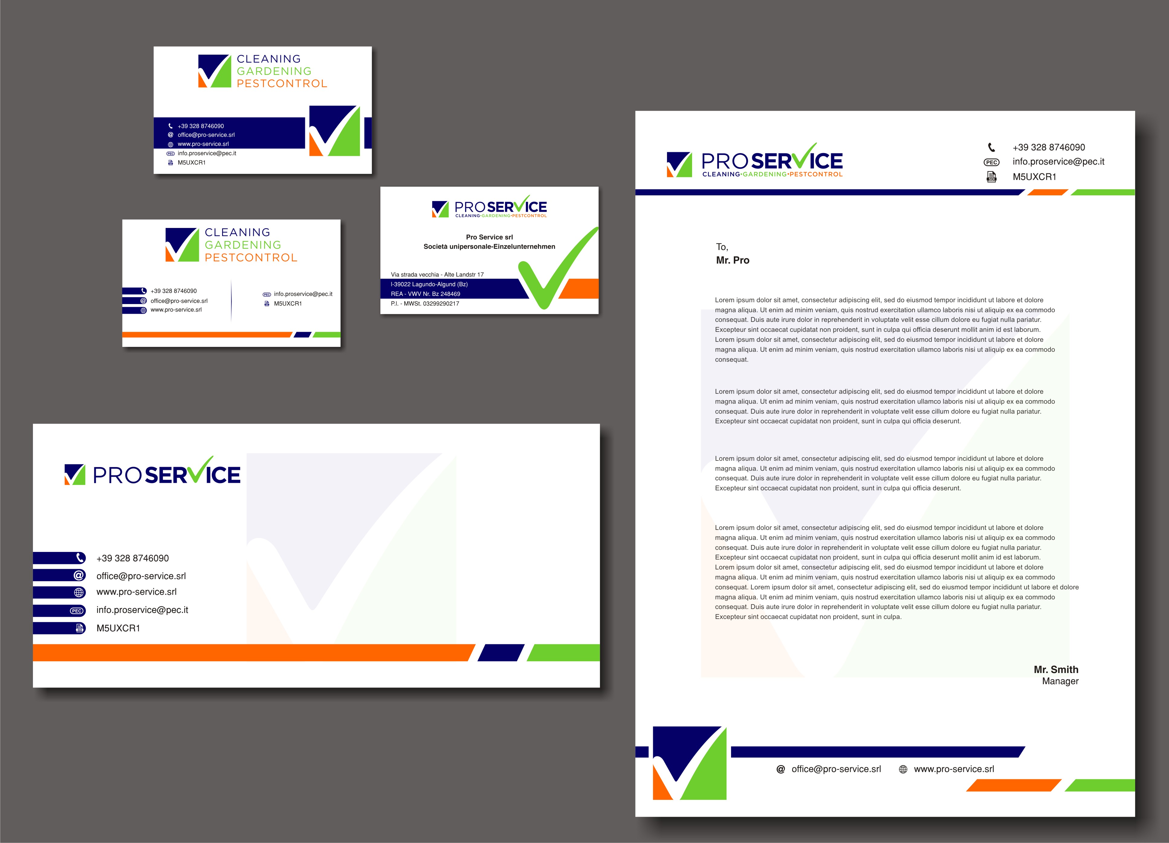 Stationery Design by Soul Light for ProService | Design #35227581