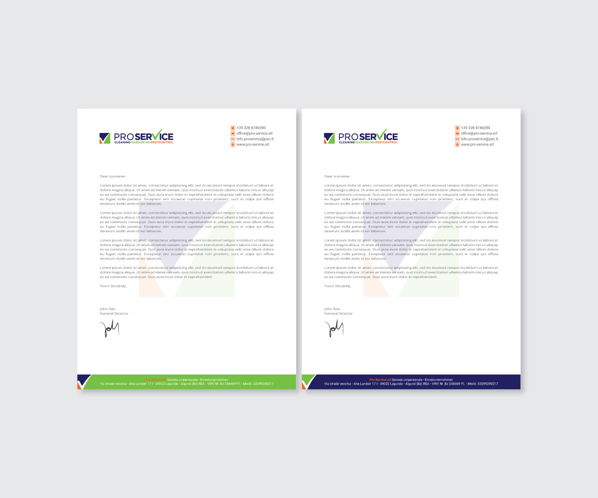 Stationery Design by R.design for ProService | Design #35219090