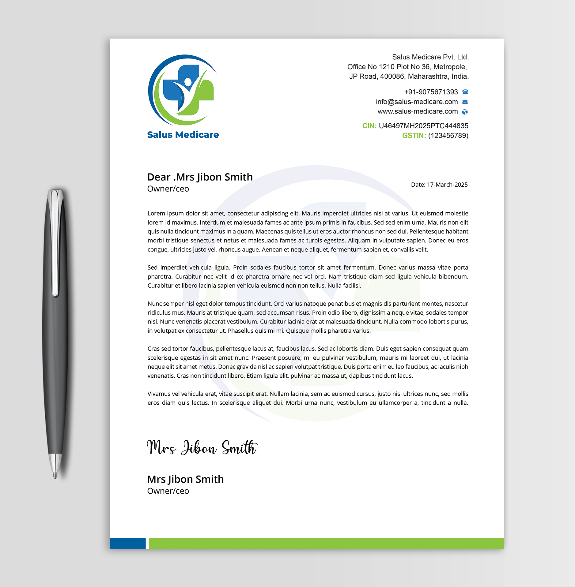 Stationery Design by Expert Bappy for Salus Medicare Pvt. Ltd | Design #35210547