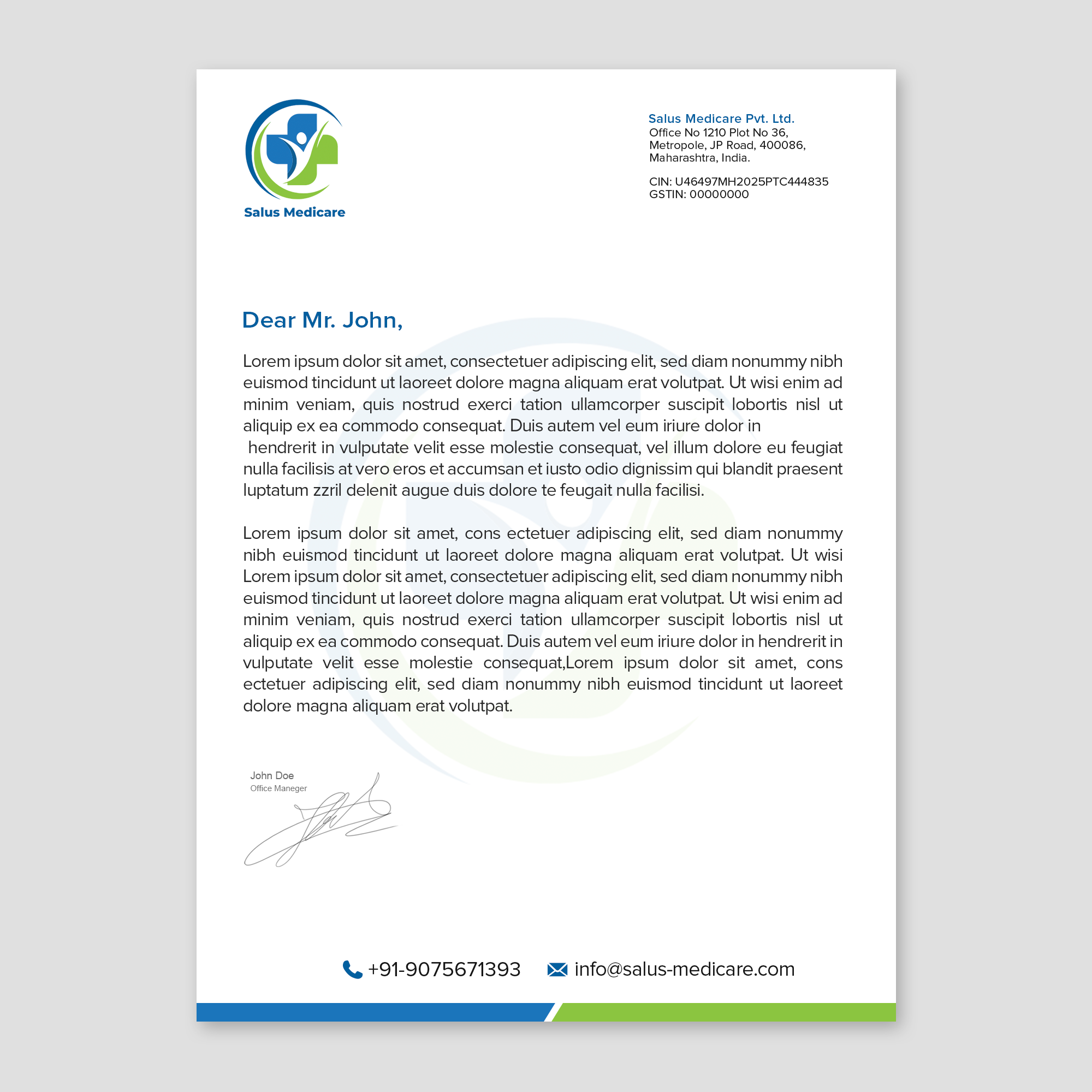Stationery Design by WellDesign for Salus Medicare Pvt. Ltd | Design #35208403