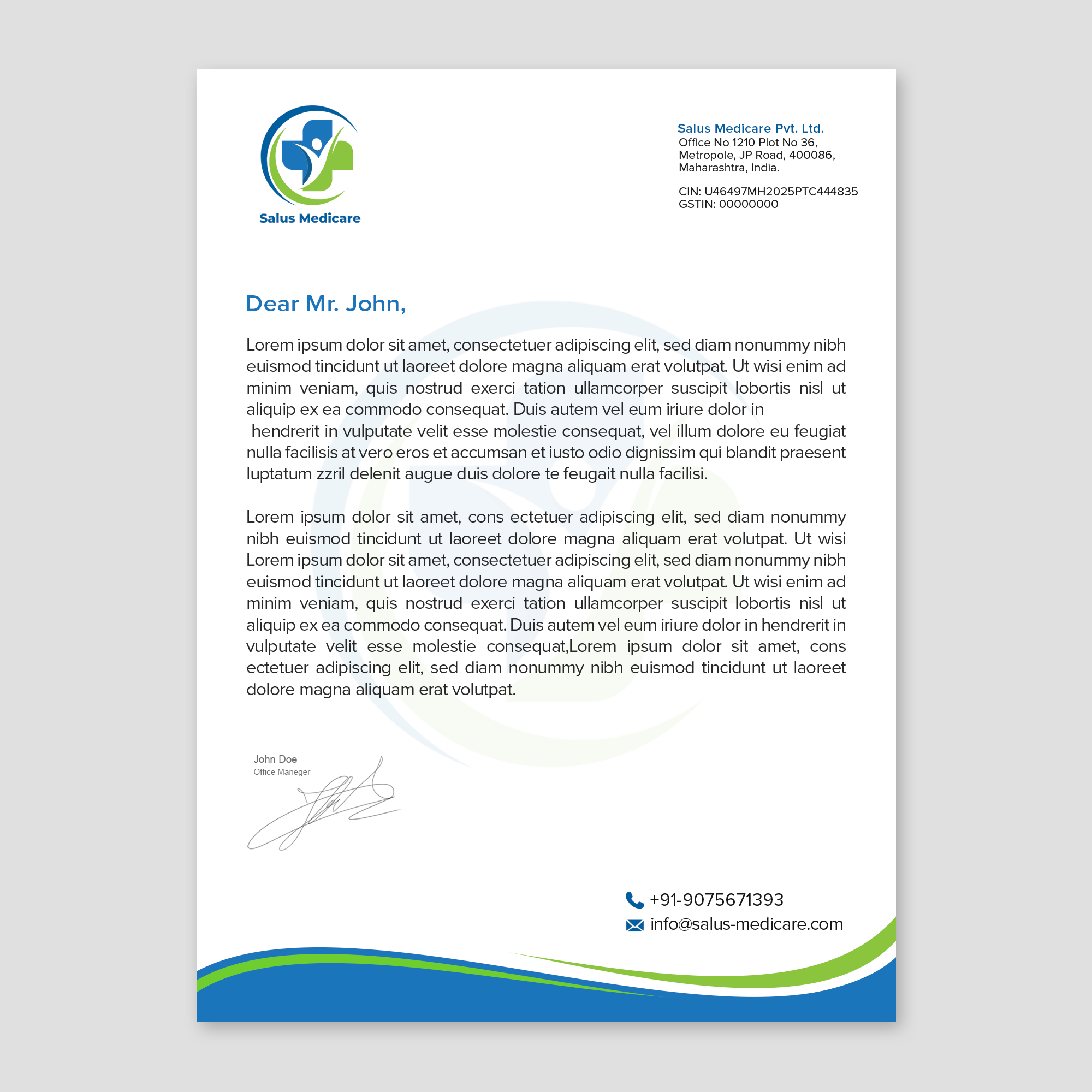Stationery Design by WellDesign for Salus Medicare Pvt. Ltd | Design #35208405