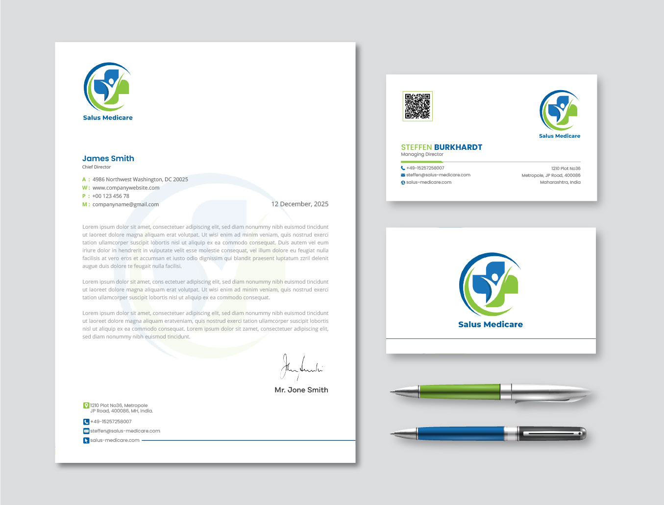 Stationery Design by artbitin for Salus Medicare Pvt. Ltd | Design #35208896