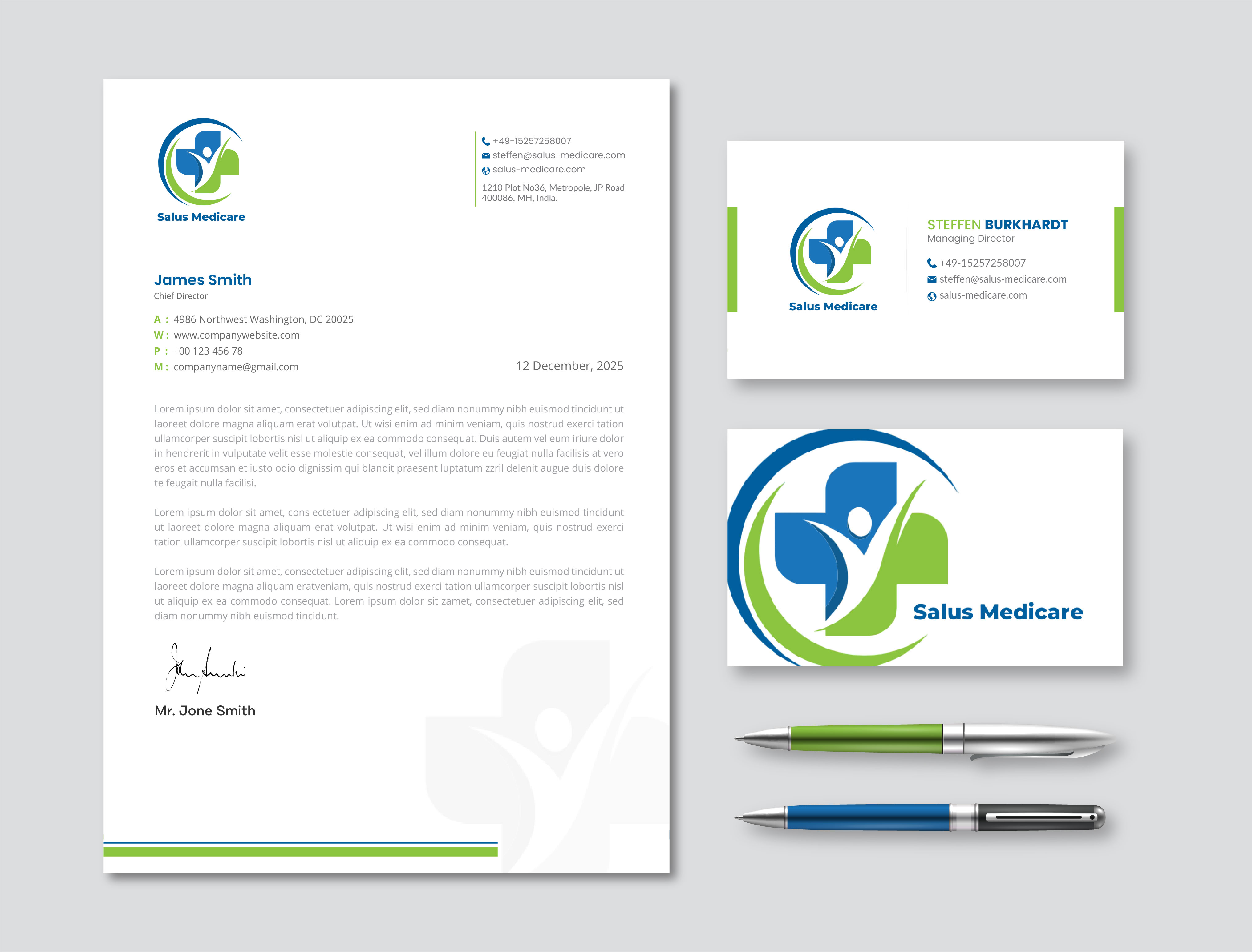 Stationery Design by artbitin for Salus Medicare Pvt. Ltd | Design #35208900