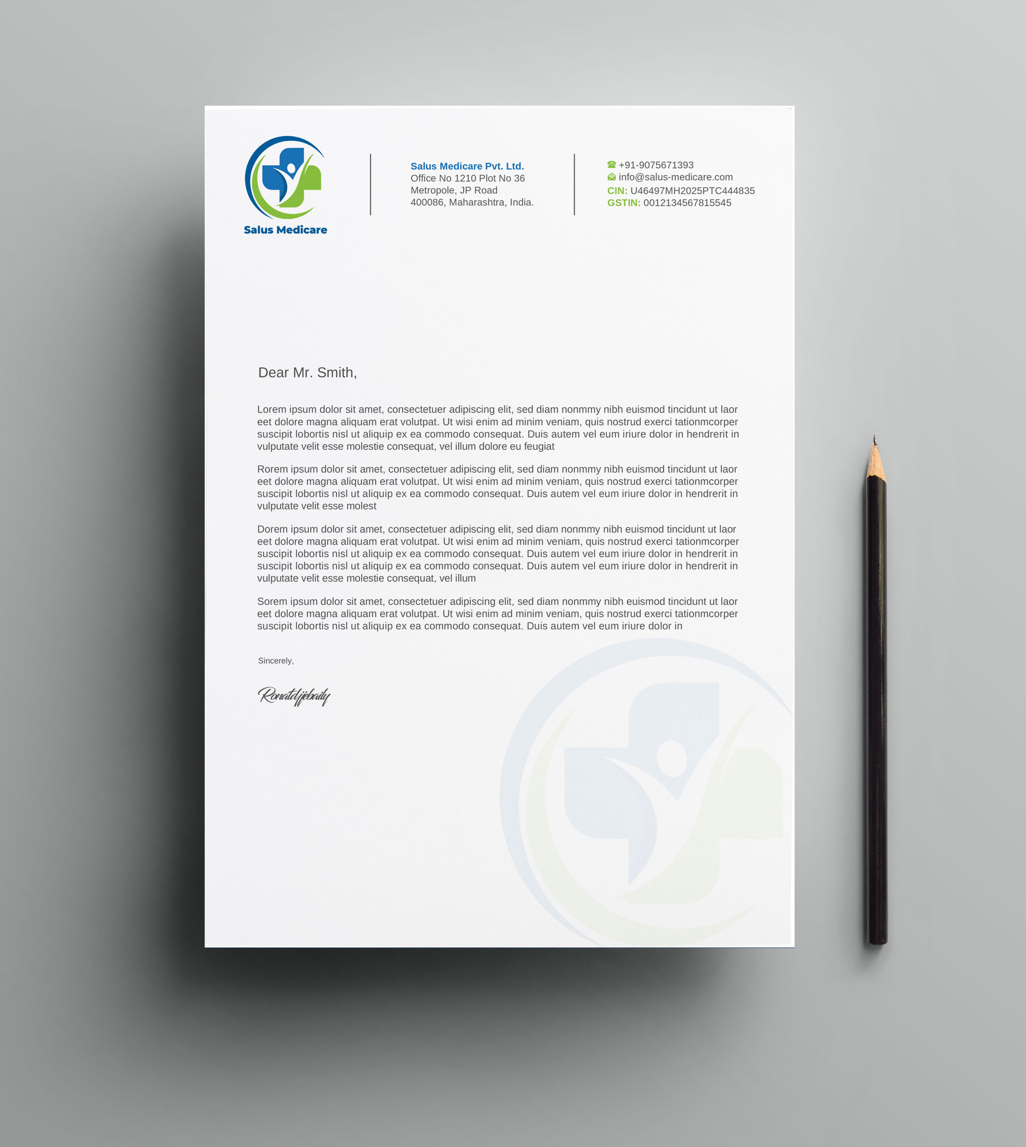 Stationery Design by LAXMI DESIGNHUB for Salus Medicare Pvt. Ltd | Design #35210289