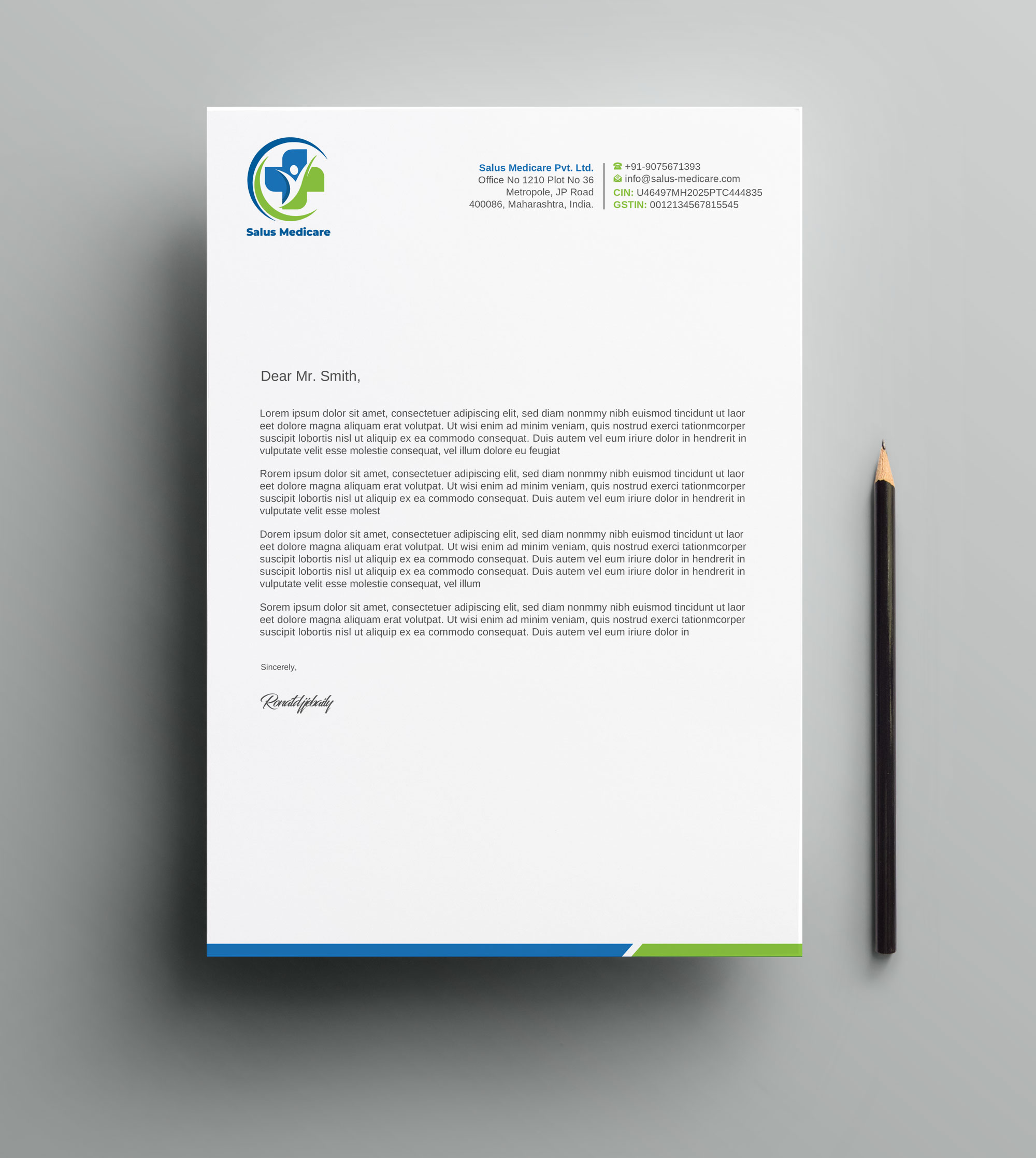 Stationery Design by LAXMI DESIGNHUB for Salus Medicare Pvt. Ltd | Design #35210295