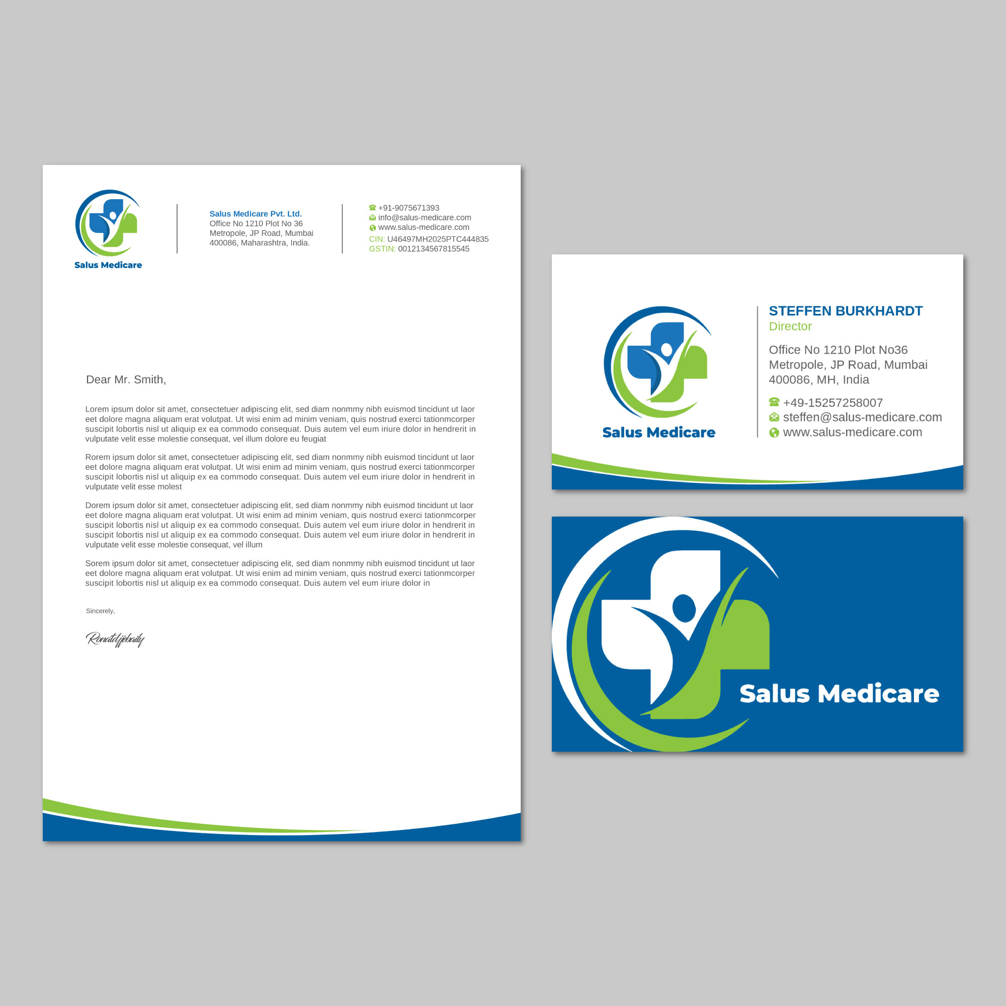 Stationery Design by LAXMI DESIGNHUB for Salus Medicare Pvt. Ltd | Design #35216458