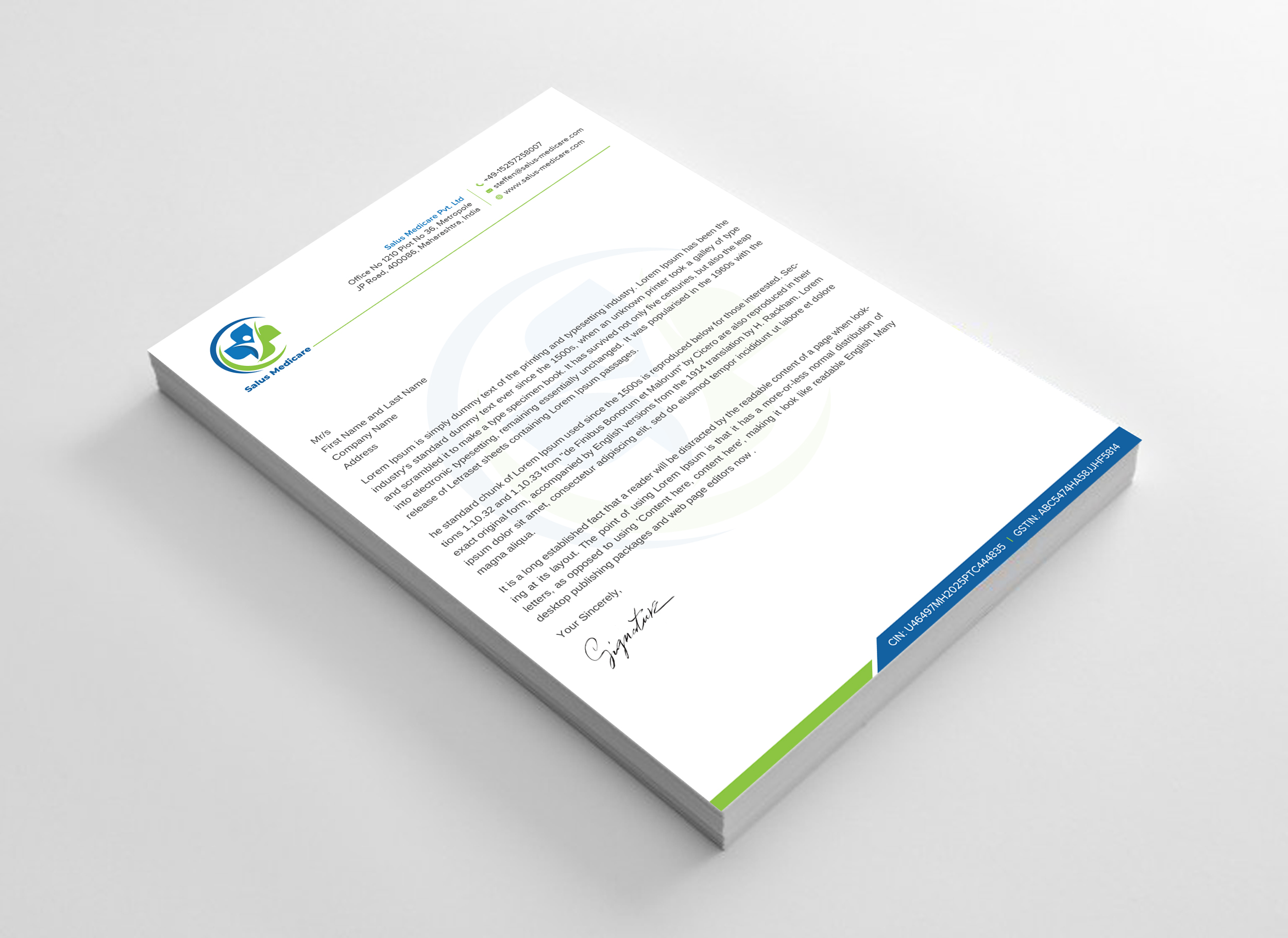 Stationery Design by Uttom 2 for Salus Medicare Pvt. Ltd | Design #35214635