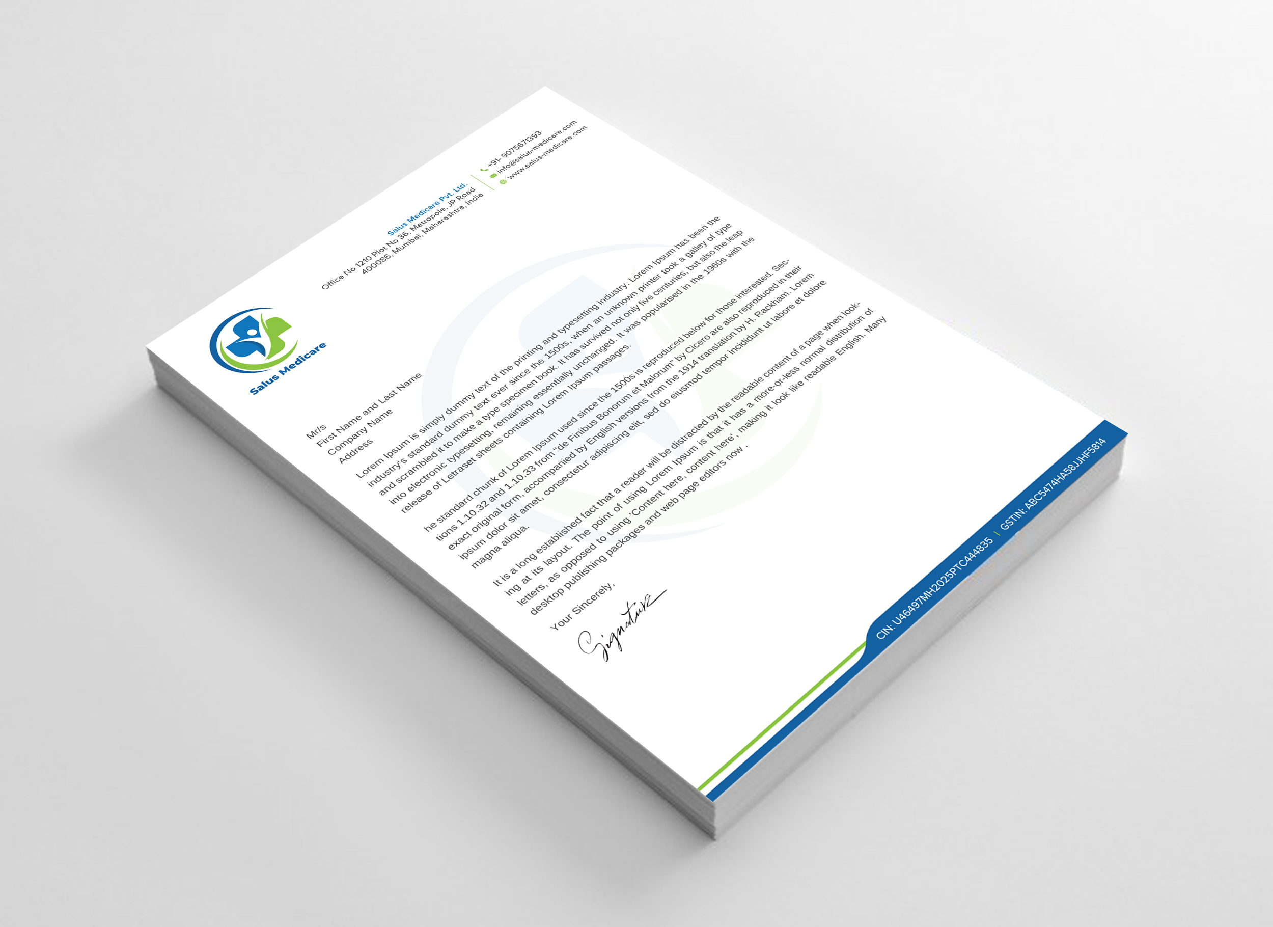 Stationery Design by Uttom 2 for Salus Medicare Pvt. Ltd | Design #35216608