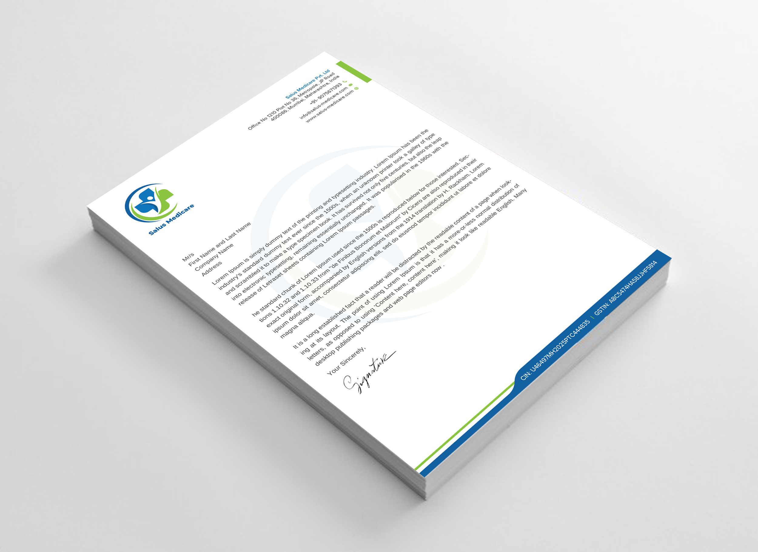 Stationery Design by Uttom 2 for Salus Medicare Pvt. Ltd | Design #35216609