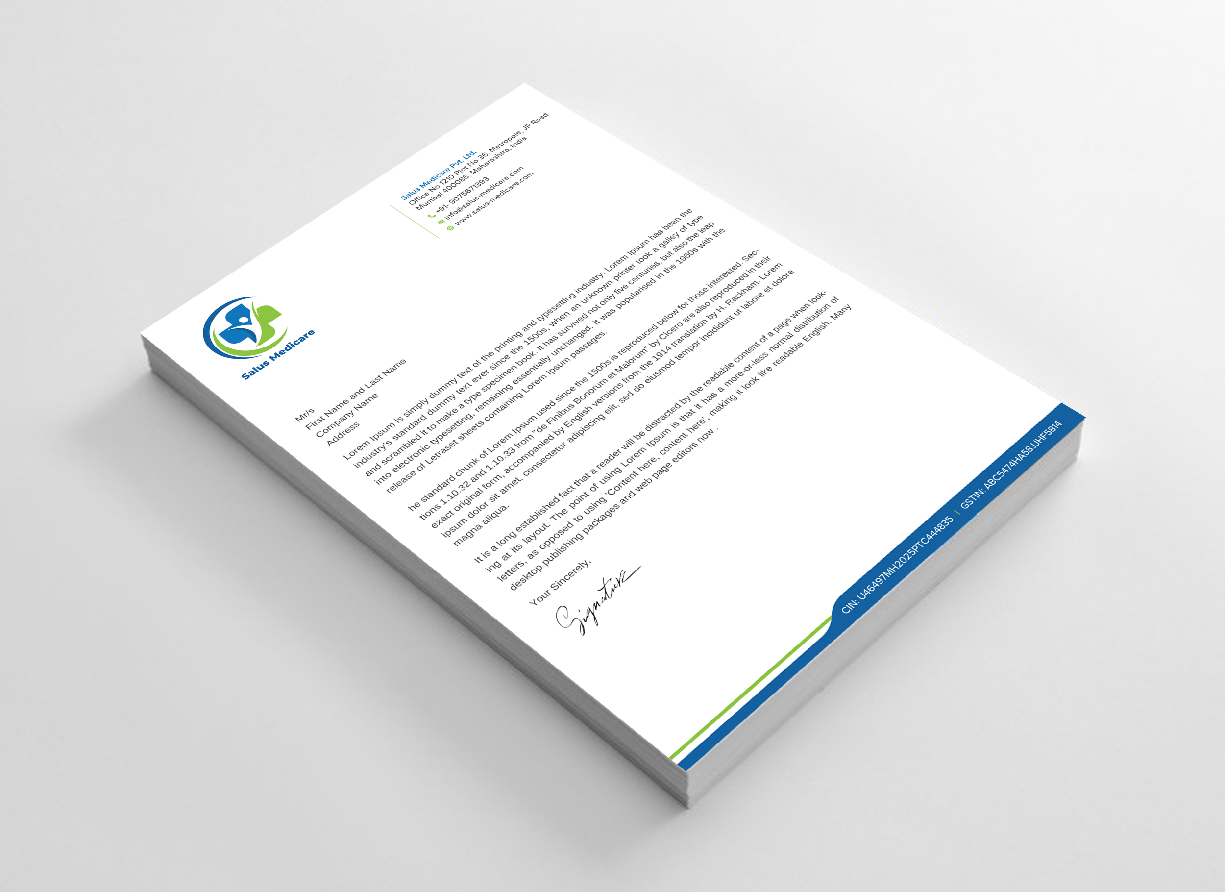 Stationery Design by Uttom 2 for Salus Medicare Pvt. Ltd | Design #35216813