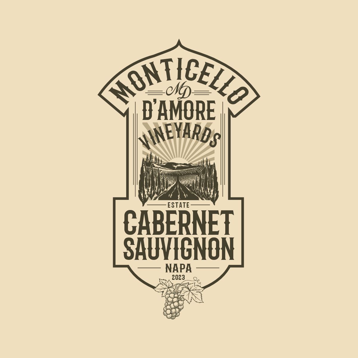 Logo Design by Fortmindz for Monticello D'Amore Vineyards | Design #35219050