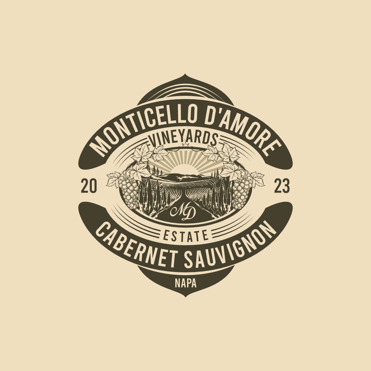 Logo Design by Fortmindz for Monticello D'Amore Vineyards | Design #35219052