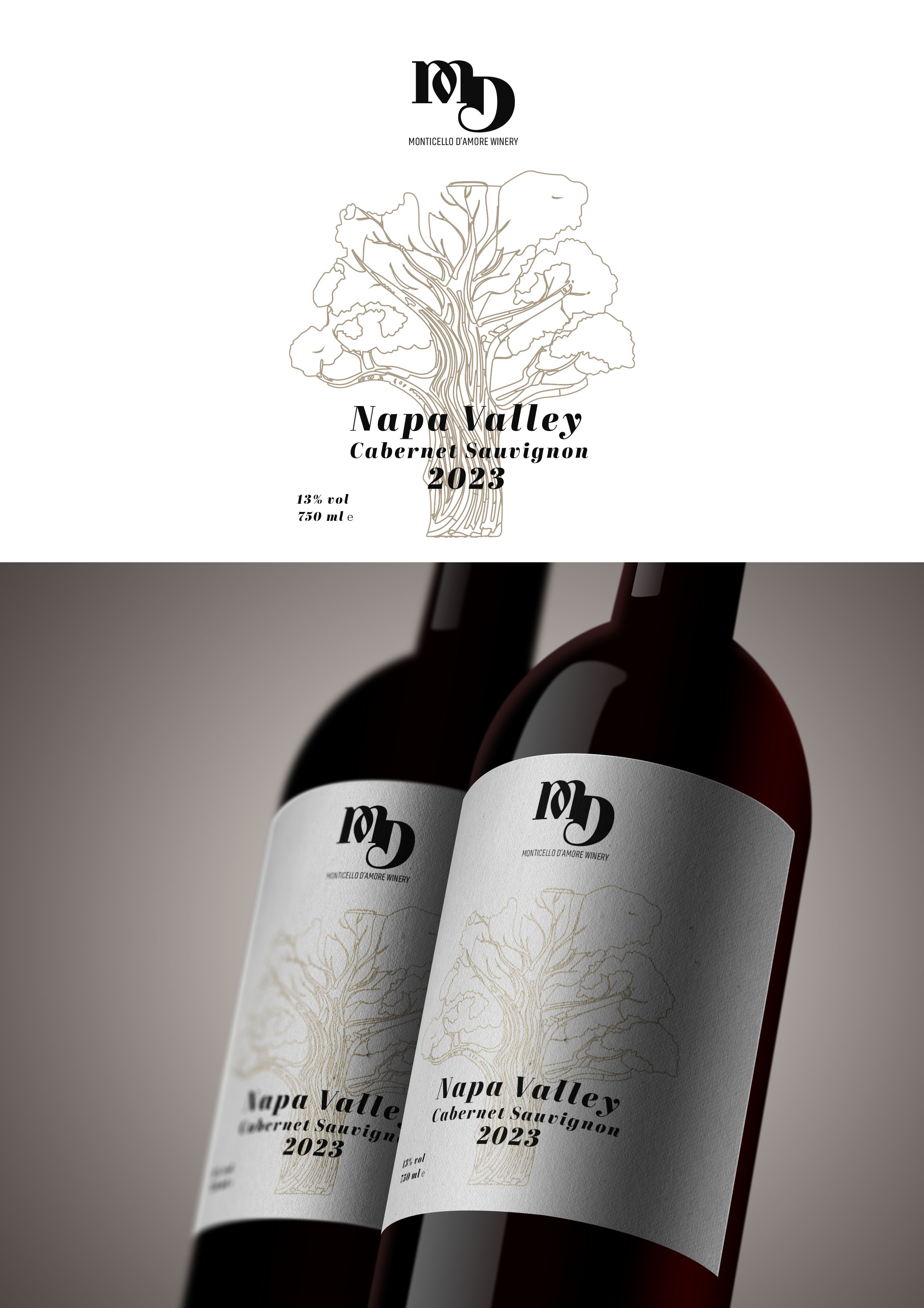 Logo Design by oltredisegno for Monticello D'Amore Vineyards | Design #35212800
