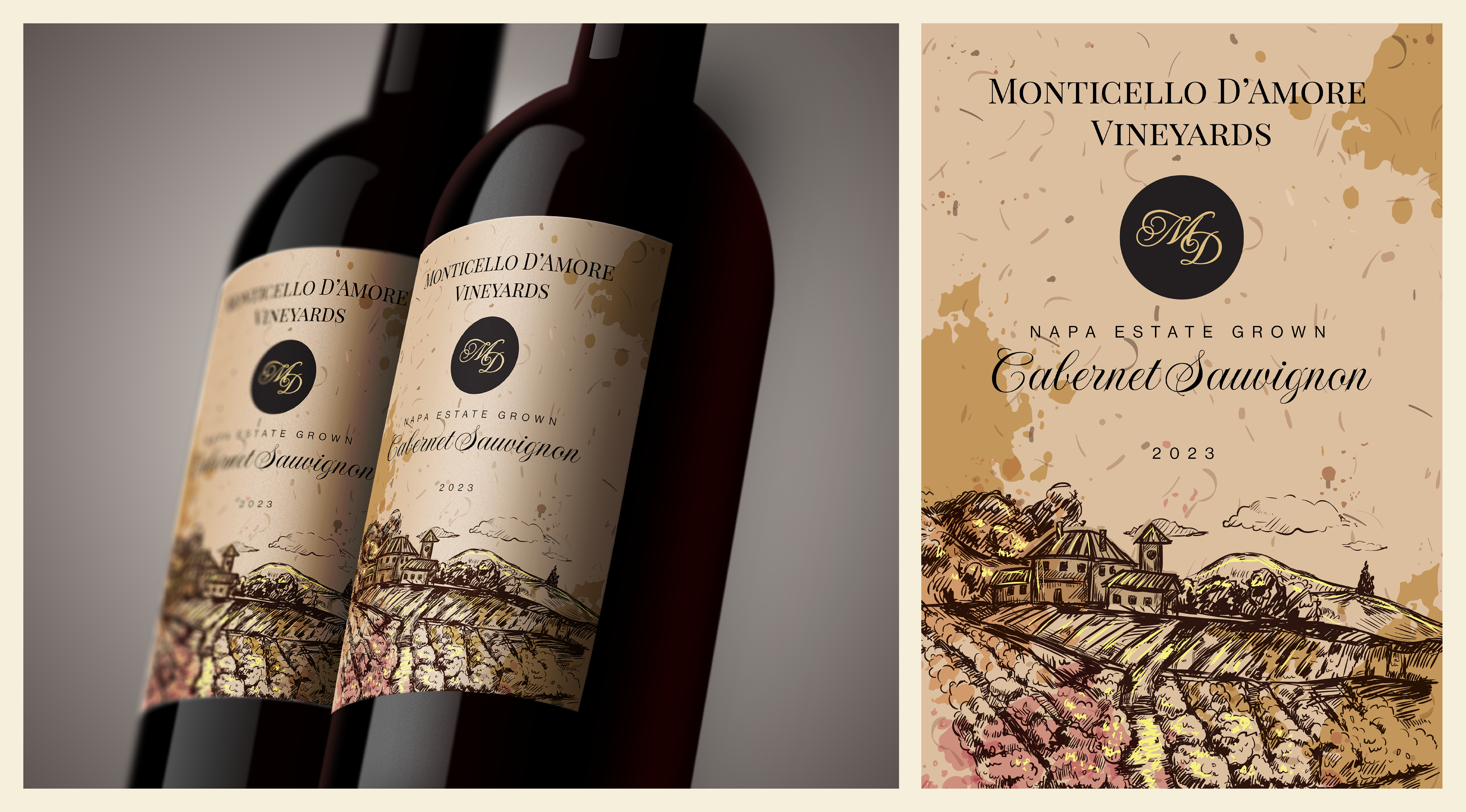 Logo-Design von Designs_by_Aier für Monticello D'Amore Vineyards | Design #35251533