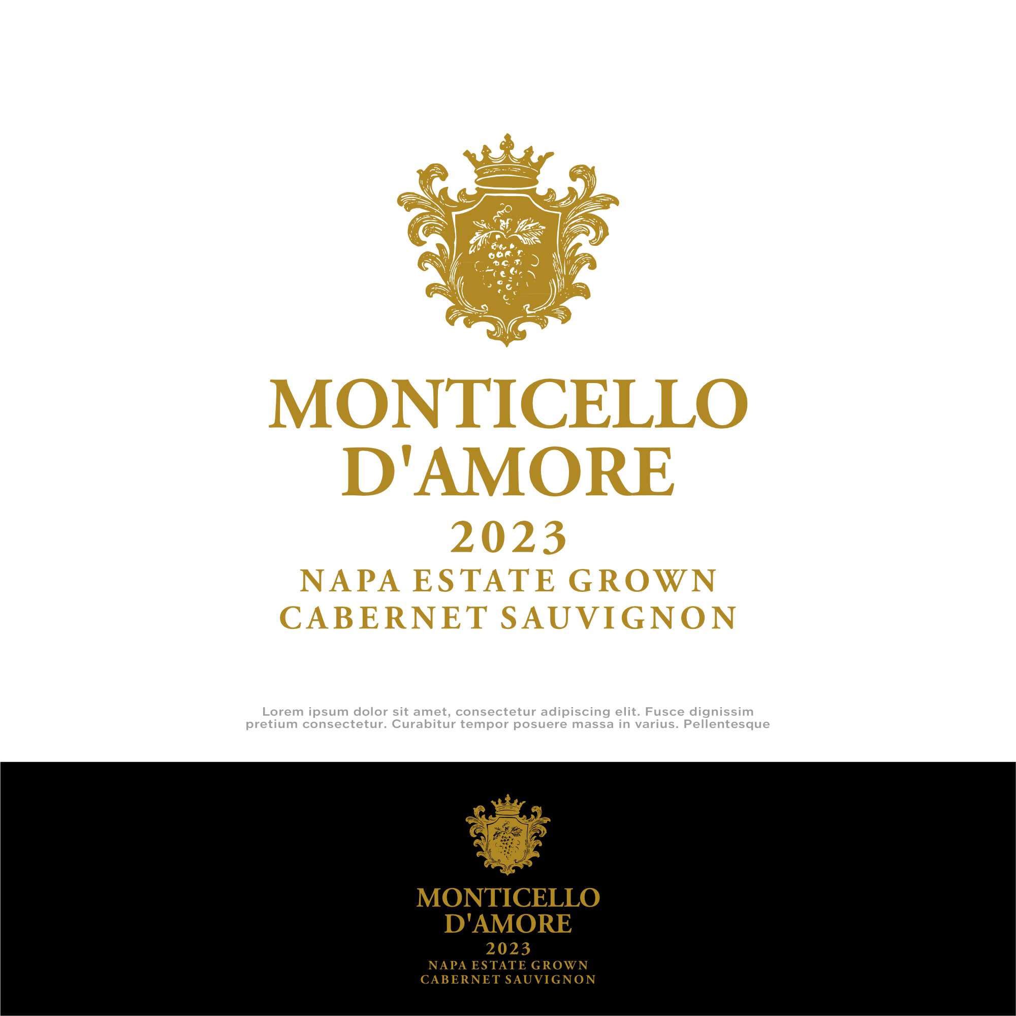 Diseño de Logo por win it para Monticello D'Amore Vineyards | Diseño #35208046