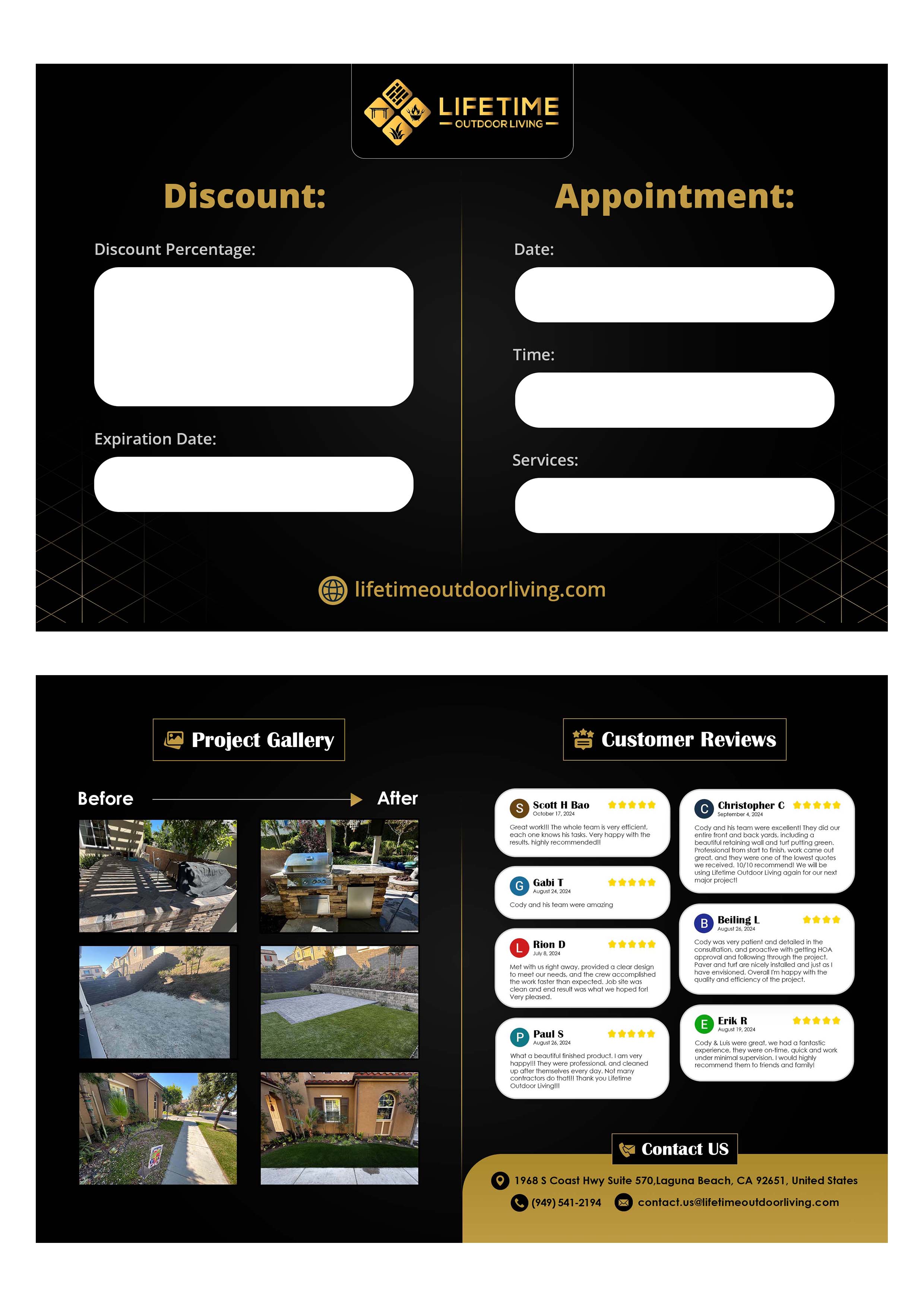 Diseño de Flyer por Farvahar Design Studio para Lifetime Outdoor Living | Diseño #35280127