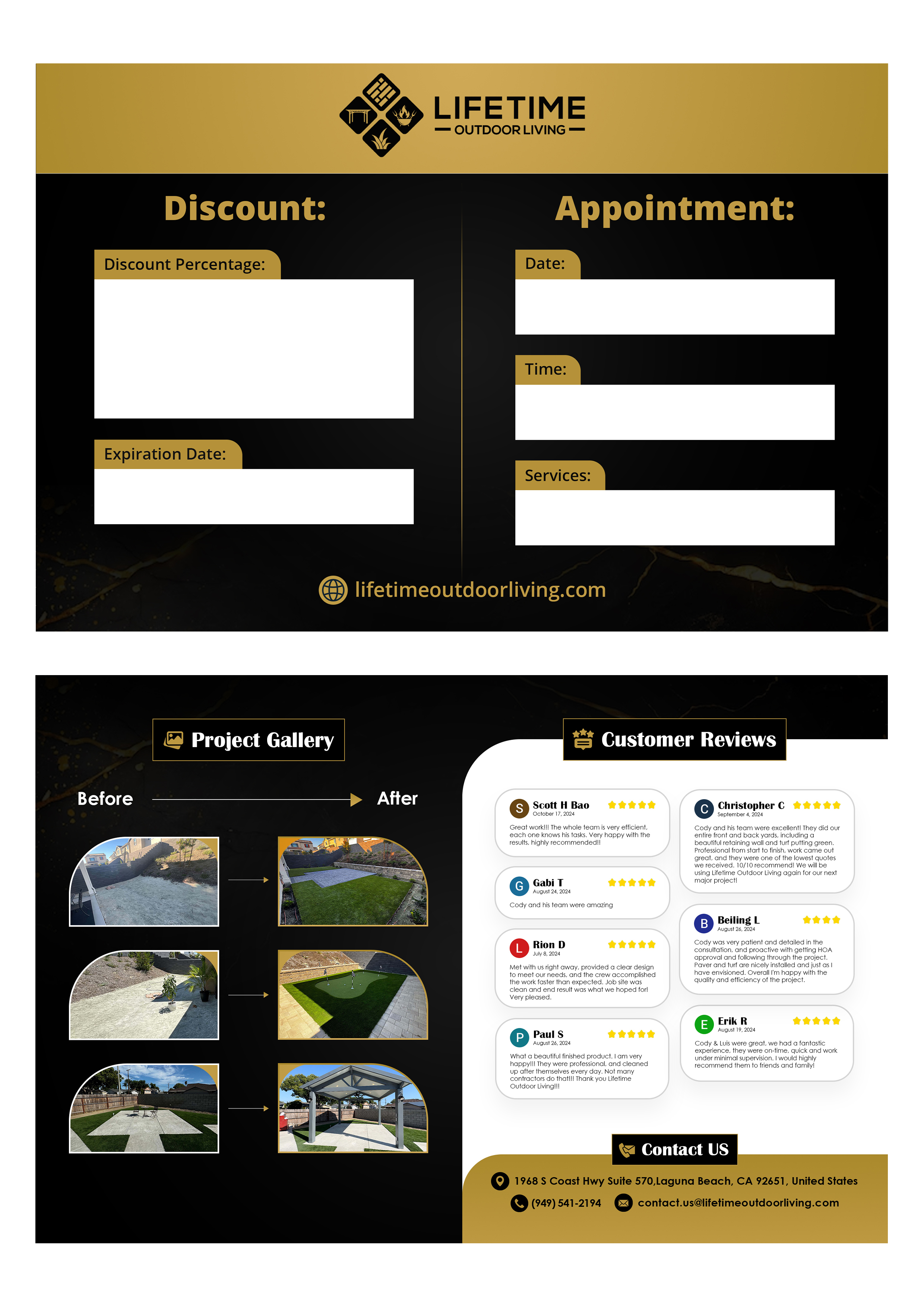 Diseño de Flyer por Farvahar Design Studio para Lifetime Outdoor Living | Diseño #35280129