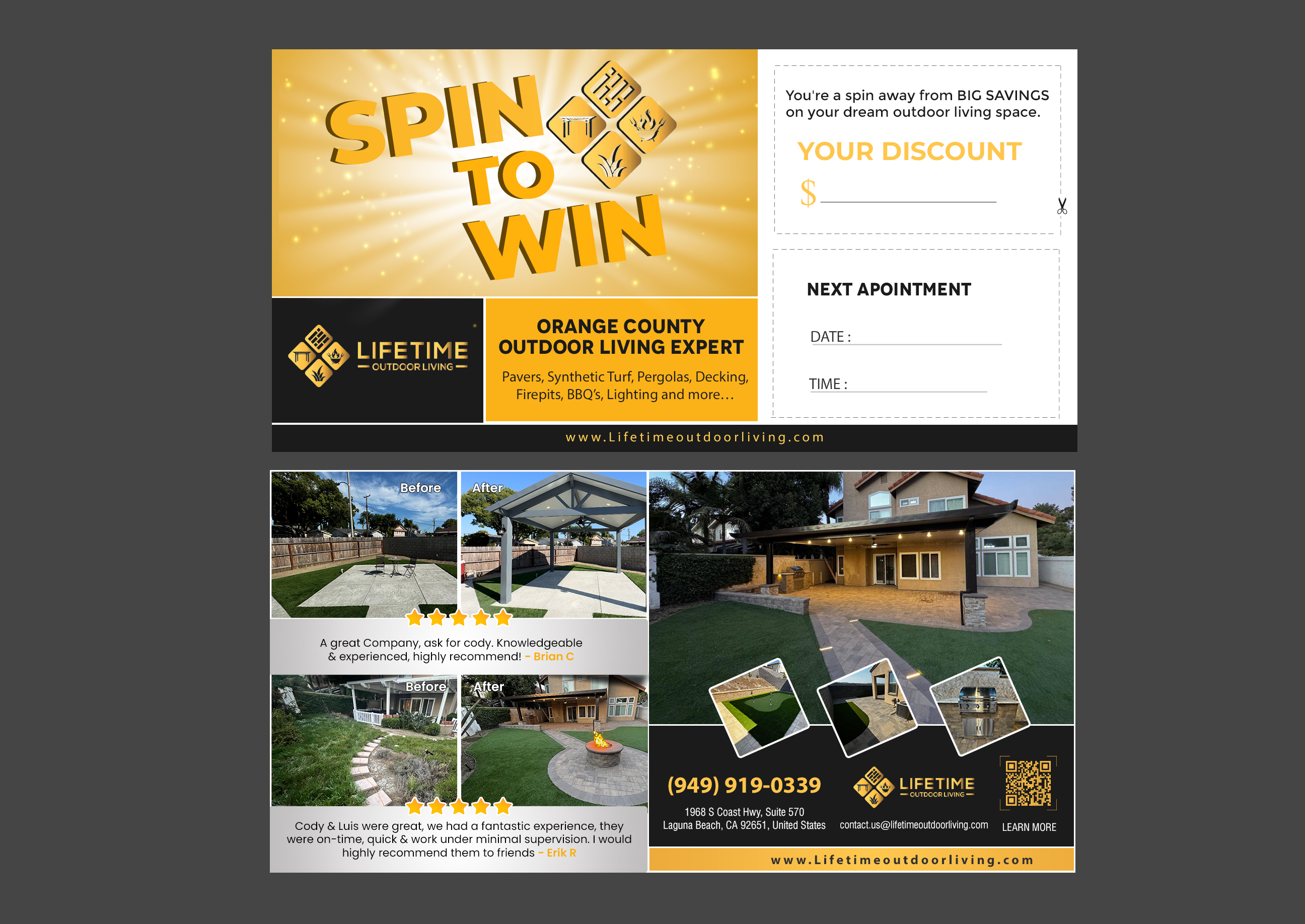 Diseño de Flyer por chandrayaan.creative para Lifetime Outdoor Living | Diseño #35276235