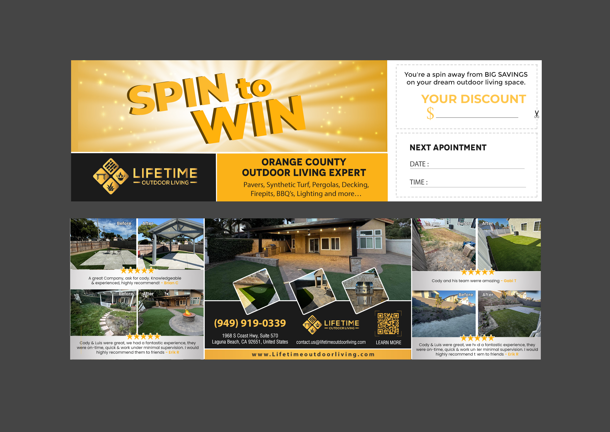 Diseño de Flyer por chandrayaan.creative para Lifetime Outdoor Living | Diseño #35276285