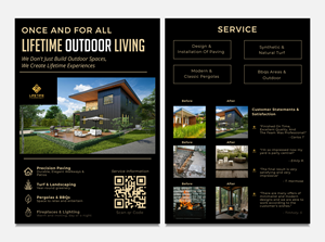 Diseño de Flyer por LENTERA DESIGN 2 para Lifetime Outdoor Living | Diseño #35276673