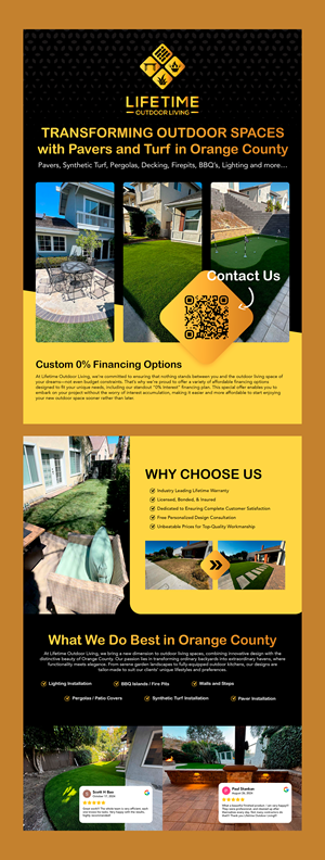 Diseño de Flyer por karina Bertarione para Lifetime Outdoor Living | Diseño #35249709