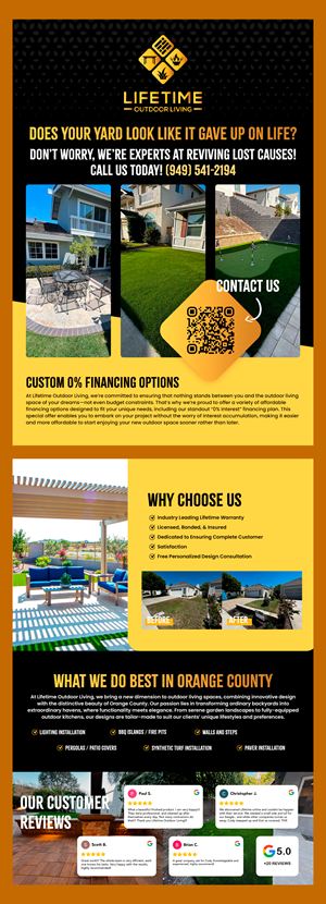 Flyer Design by karina Bertarione for Lifetime Outdoor Living | Design: #35280233