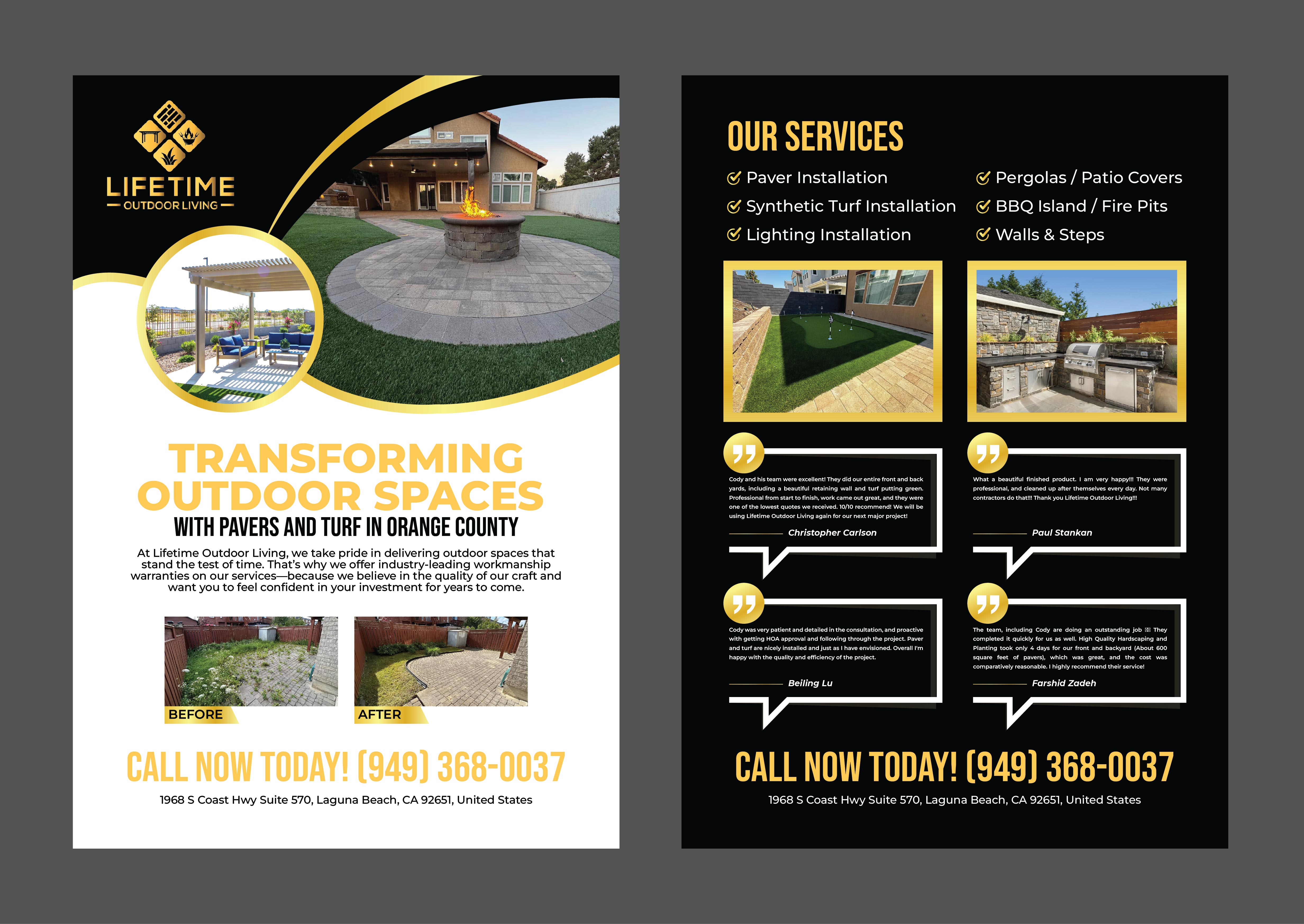 Flyer Design by 3Guys for Lifetime Outdoor Living | Design #35267252
