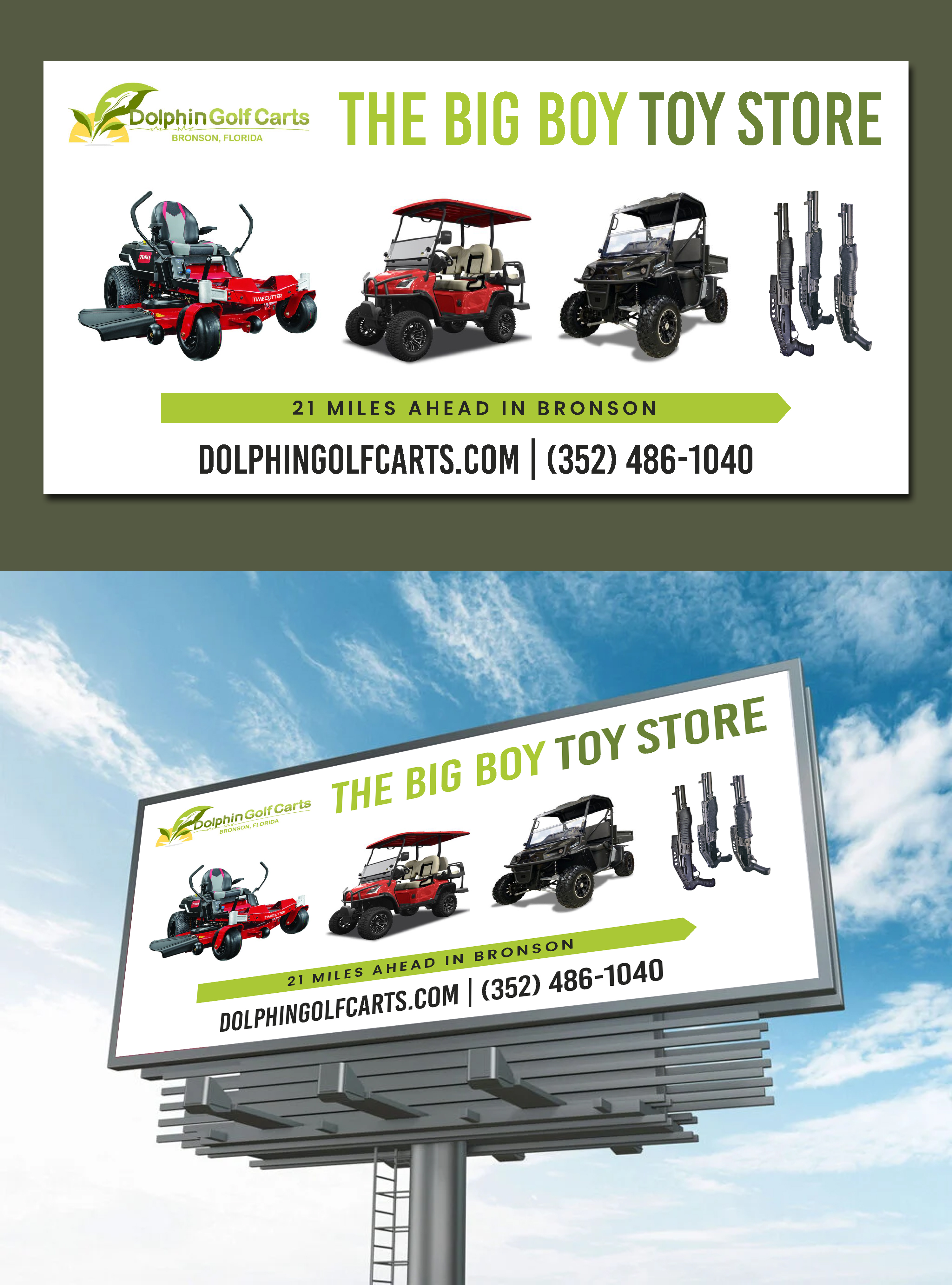 Billboard Design by saurov for Dolphin Outdoor Power Equipment, Inc | Design #35242177