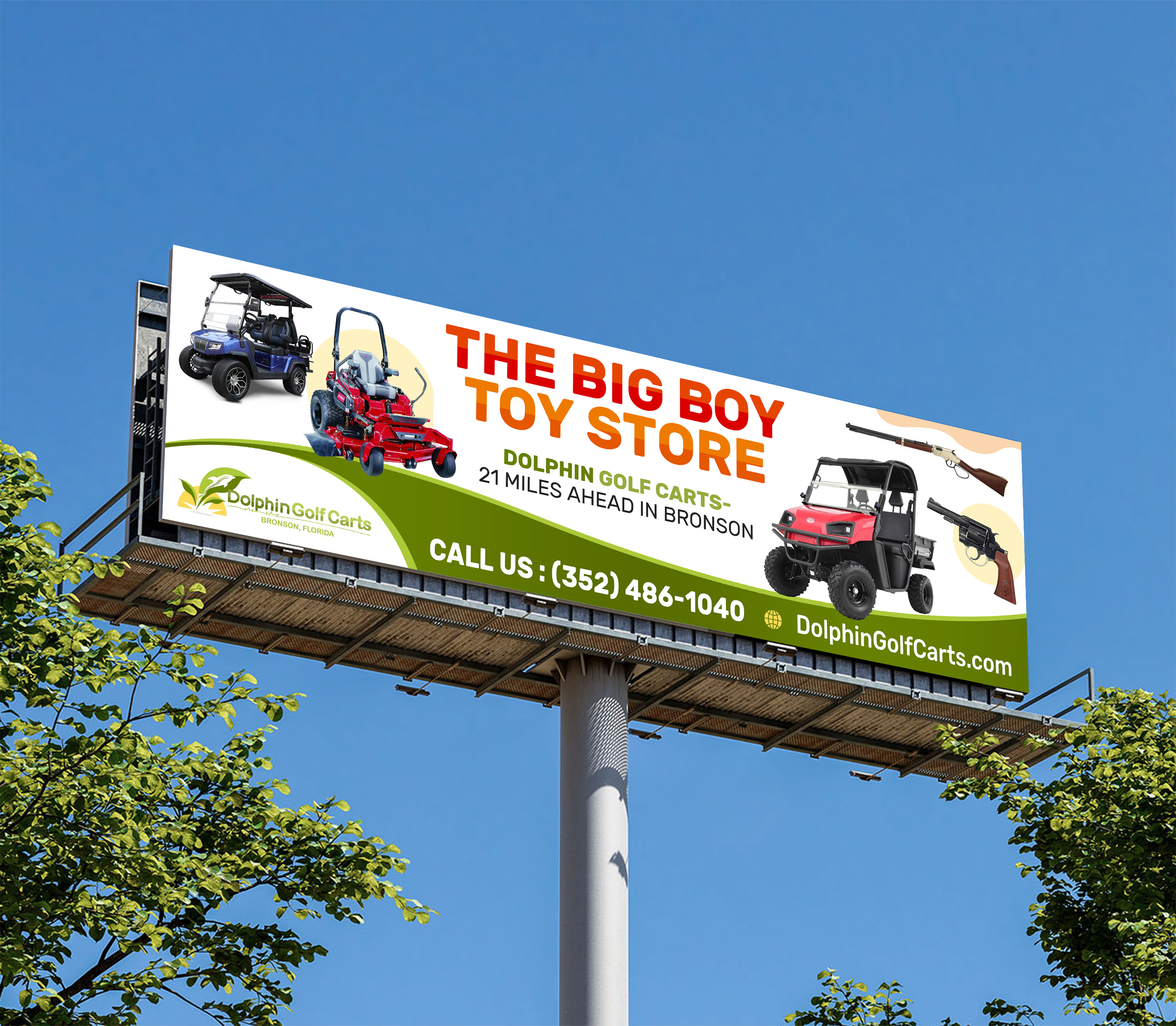 Werbetafel-Design von ARTOGRAPHY für Dolphin Outdoor Power Equipment, Inc | Design #35244310