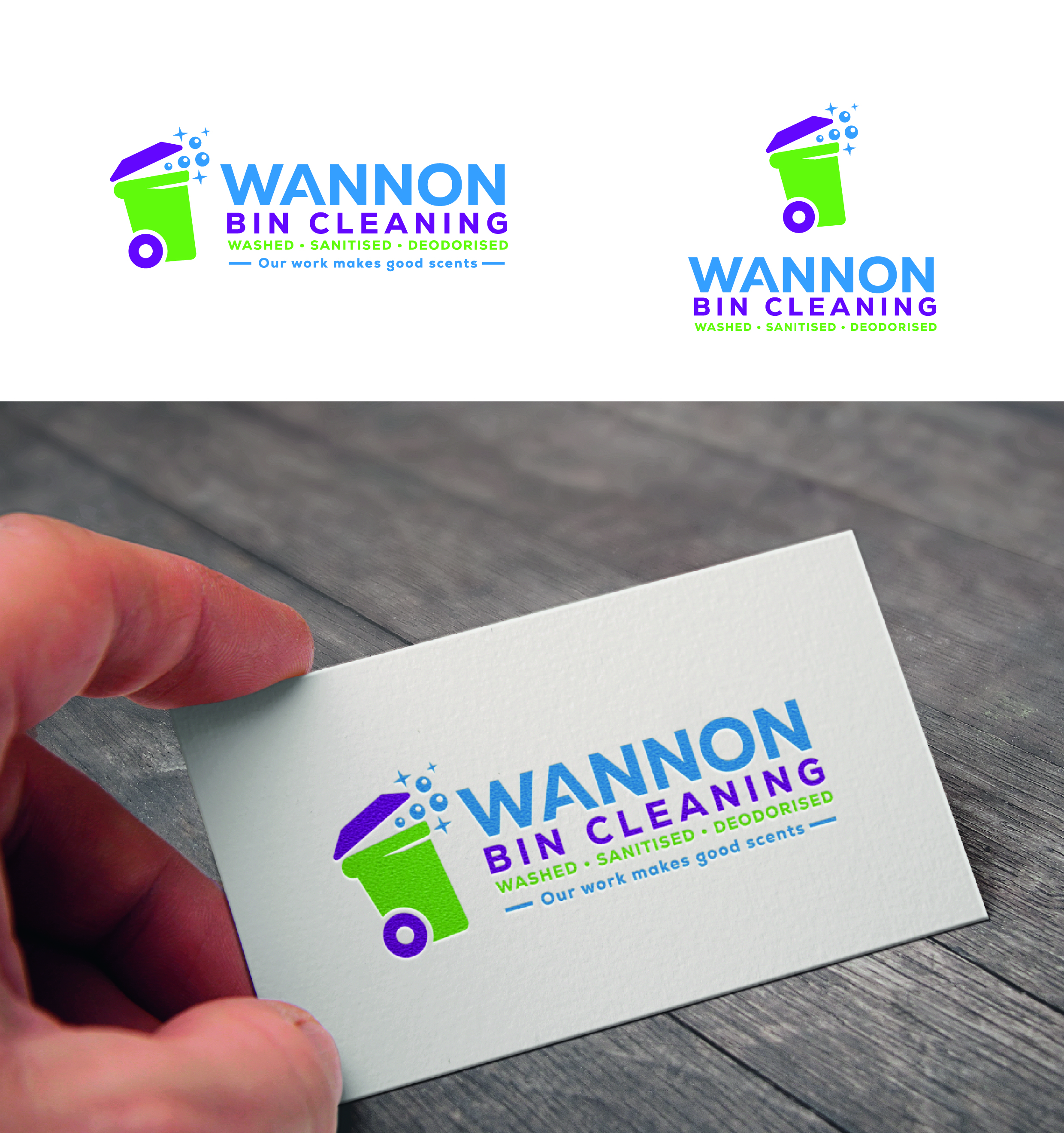 Logo Design by Anton for Wannon Bin Cleaning  | Design #35249978