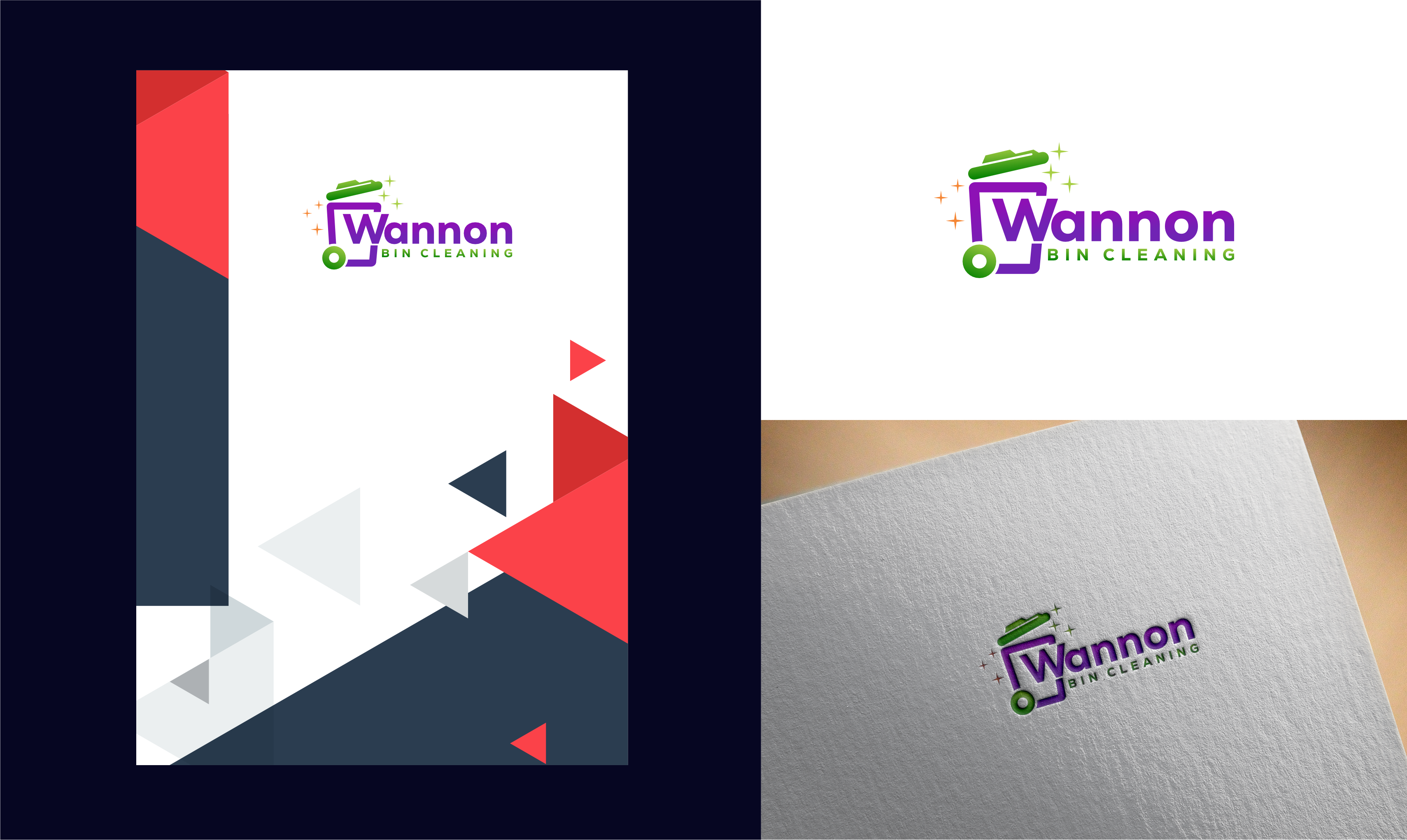 Logo Design by healer1617 for Wannon Bin Cleaning  | Design #35242190